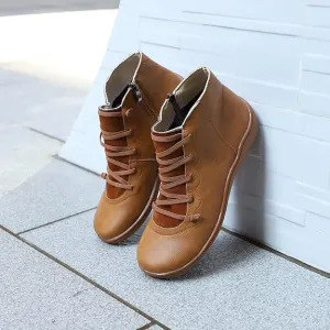 2024 New Arch Support Boots for Women,Ankle Boots Fashion Lace Up Side Zip Vintage Booties Low Heel,Cowboy Boots Slip On Fall Winter Outdoor Hiking Walking Shoes