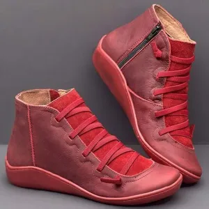 2024 New Arch Support Boots for Women,Ankle Boots Fashion Lace Up Side Zip Vintage Booties Low Heel,Cowboy Boots Slip On Fall Winter Outdoor Hiking Walking Shoes