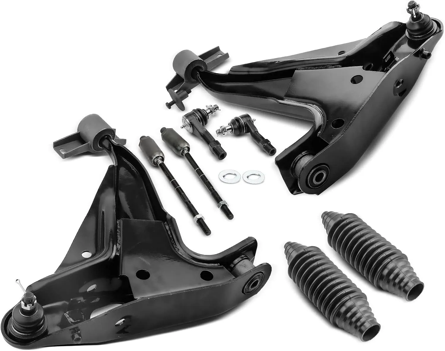 A-Premium Set of 8, Front Lower Control Arm, Inner Outer Tie Rod End, Rack and Pinion Boot, Compatible with Ford Explorer 2002-2003, Mercury Mountaineer 2002-2003, V6 4.0L Only