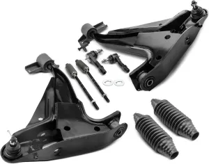 A-Premium Set of 8, Front Lower Control Arm, Inner Outer Tie Rod End, Rack and Pinion Boot, Compatible with Ford Explorer 2002-2003, Mercury Mountaineer 2002-2003, V6 4.0L Only