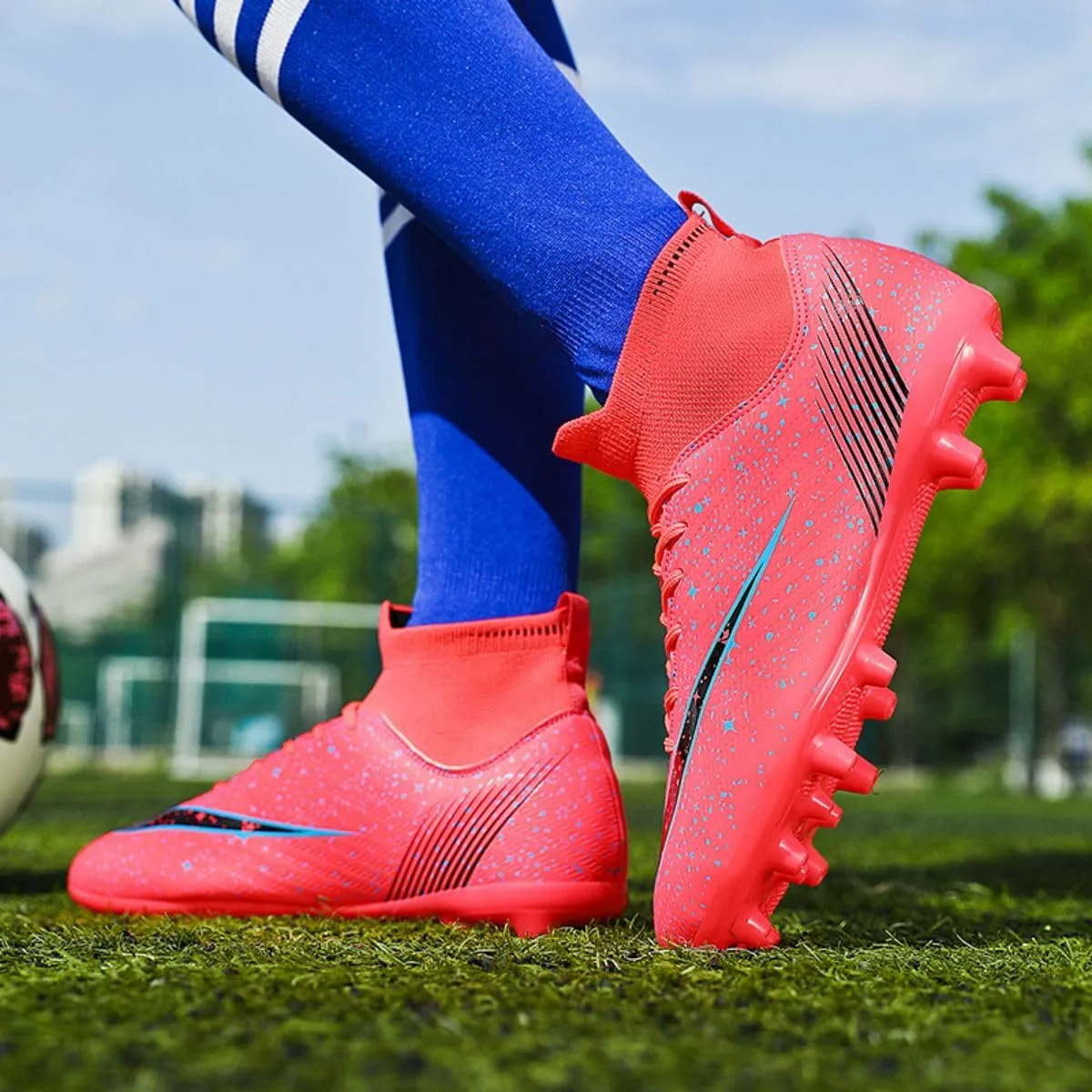 ailishabroy Mens Soccer Cleats Outdoor Spikes: Unisex Football Shoes Indoor Turf