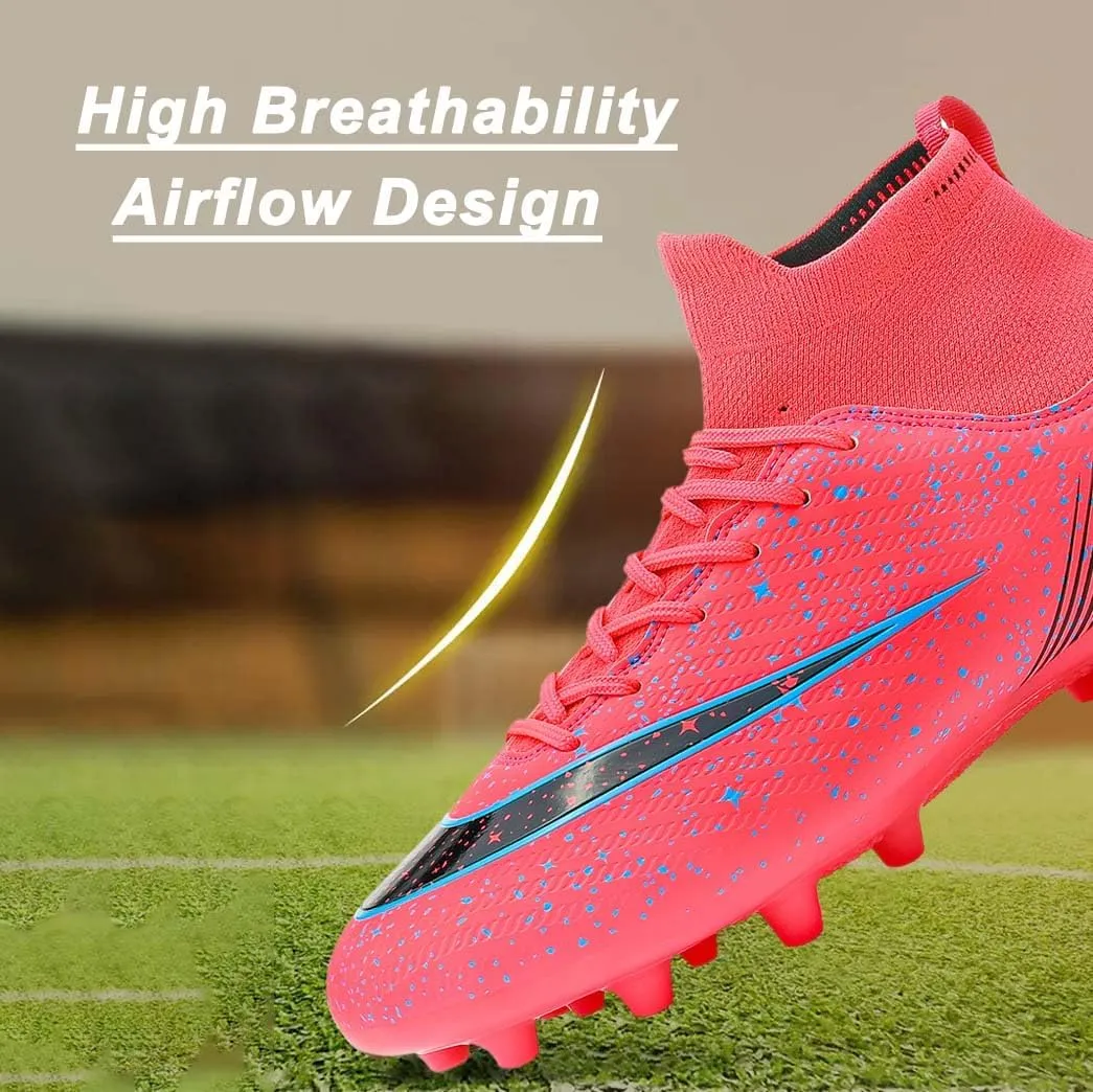 ailishabroy Mens Soccer Cleats Outdoor Spikes: Unisex Football Shoes Indoor Turf