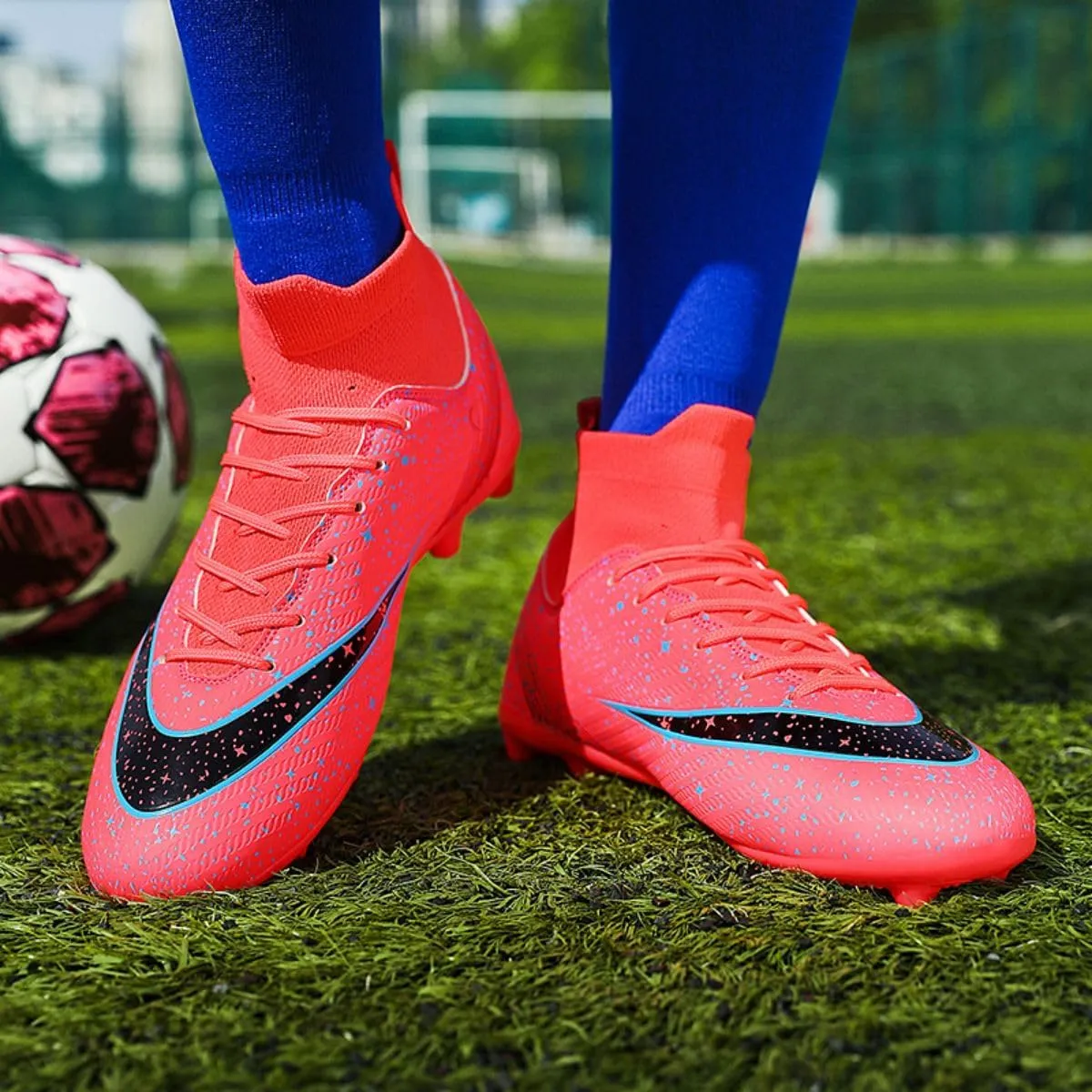 ailishabroy Mens Soccer Cleats Outdoor Spikes: Unisex Football Shoes Indoor Turf