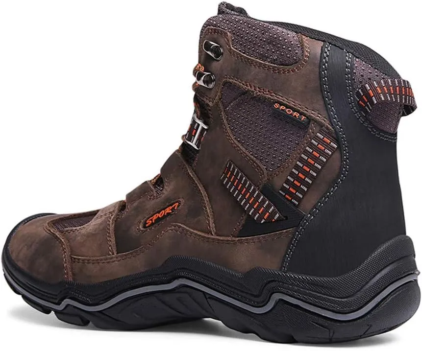 ailishbroy Men's Mid Trekking Hiking Boots Waterproof Outdoor Breathable Hike High Top Shoes Sneakers Oxfords