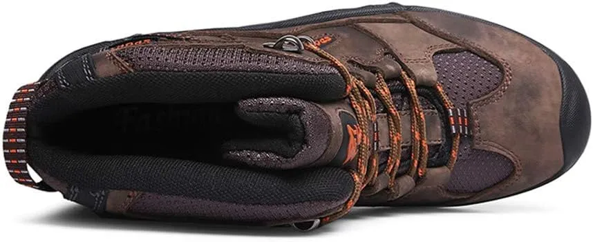 ailishbroy Men's Mid Trekking Hiking Boots Waterproof Outdoor Breathable Hike High Top Shoes Sneakers Oxfords