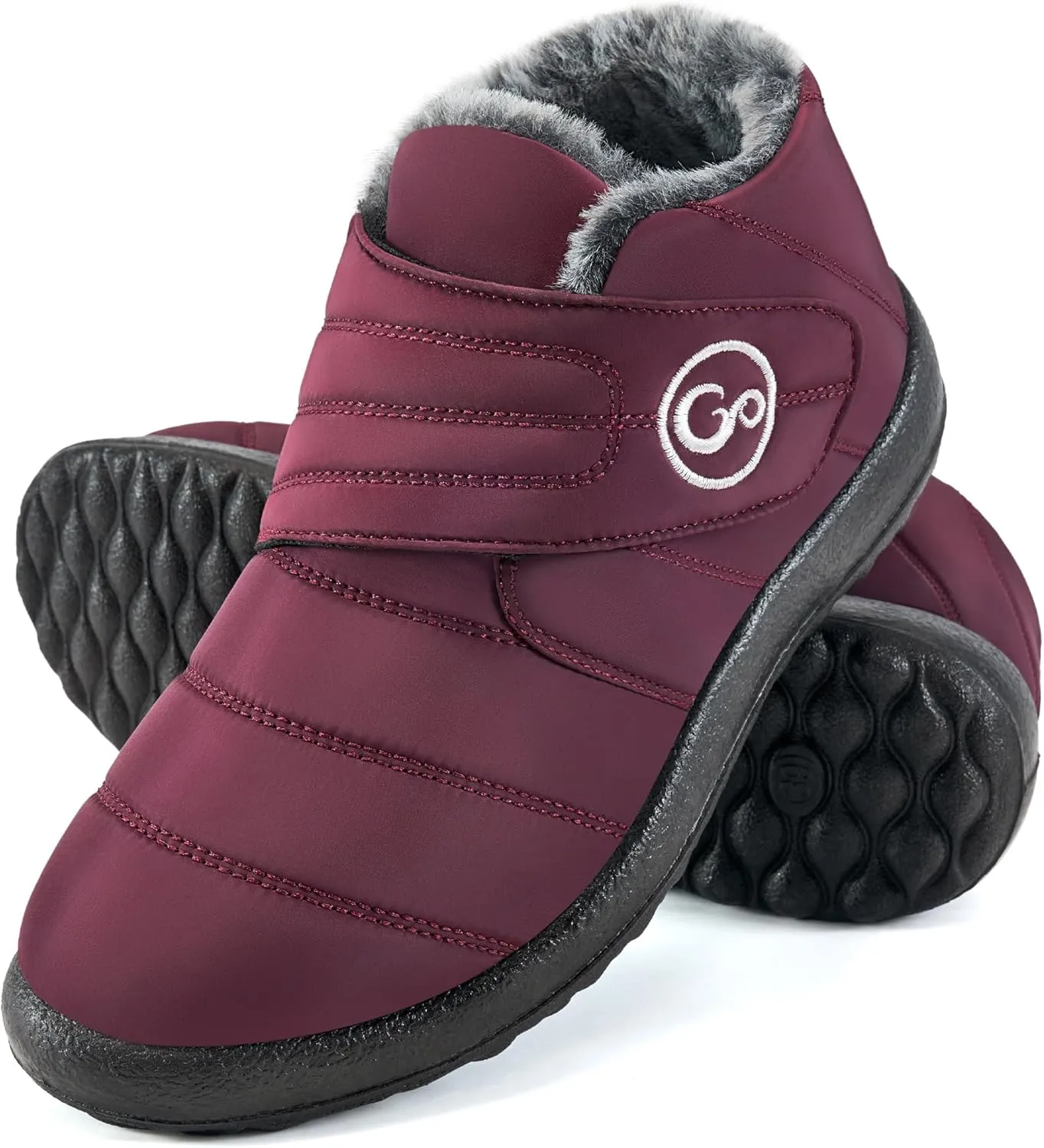 Almusen Womens Winter Snow Boots: Comfortable Warm Fur Lined Women Ankle Booties Waterproof Non Slip Hook Loop Lightweight Outdoor Short Boots