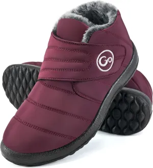 Almusen Womens Winter Snow Boots: Comfortable Warm Fur Lined Women Ankle Booties Waterproof Non Slip Hook Loop Lightweight Outdoor Short Boots