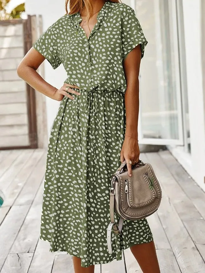 Amiya – Printed Button-Up Midi Dress