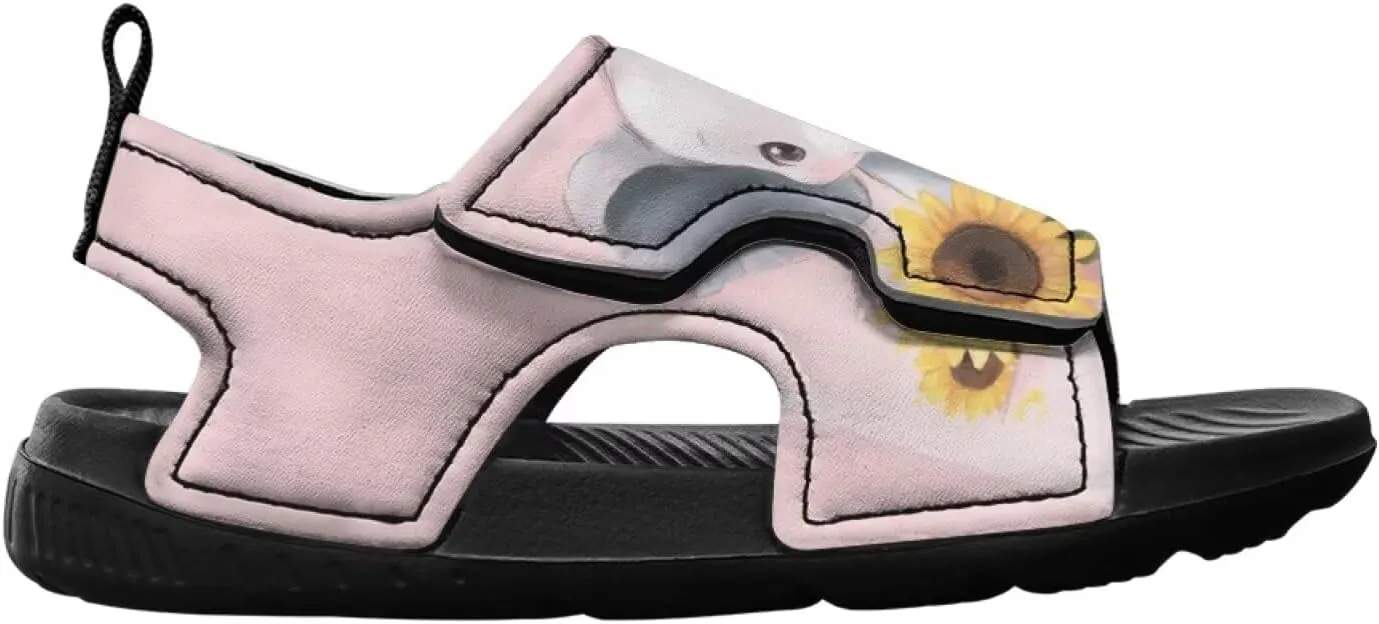Animal Soft Footbed Sandals Kids Sunflower Adjustable Straps Slide Sandal Breathable Slip on Open Toe Slippers