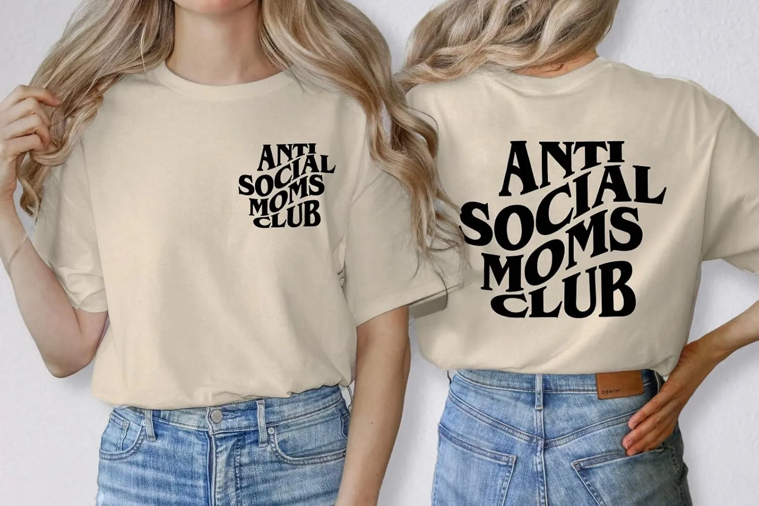 Anti Social Moms Club Shirt Women Mama Letter Print T-Shirt Casual Short Sleeve Mom Life Tee Tops