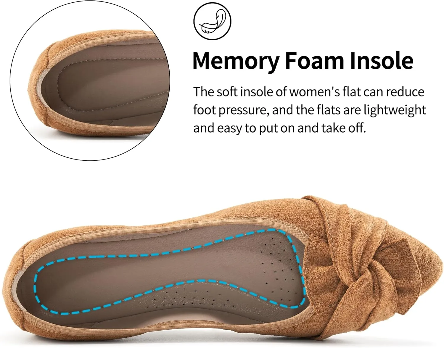Aomigoct Ballet Flats for Women Dressy: Pointed Toe Comfortable Wedding Womens Flats - Casual Work Walking Shoes