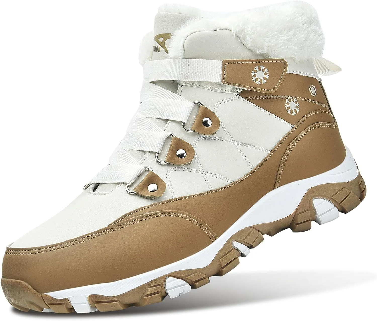 ASHION Womens Snow Boots Warm Fur Lined Winter Boots Comfortable Ankle Booties Outdoor Hiking Boots for Women
