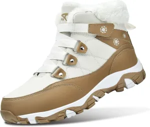 ASHION Womens Snow Boots Warm Fur Lined Winter Boots Comfortable Ankle Booties Outdoor Hiking Boots for Women