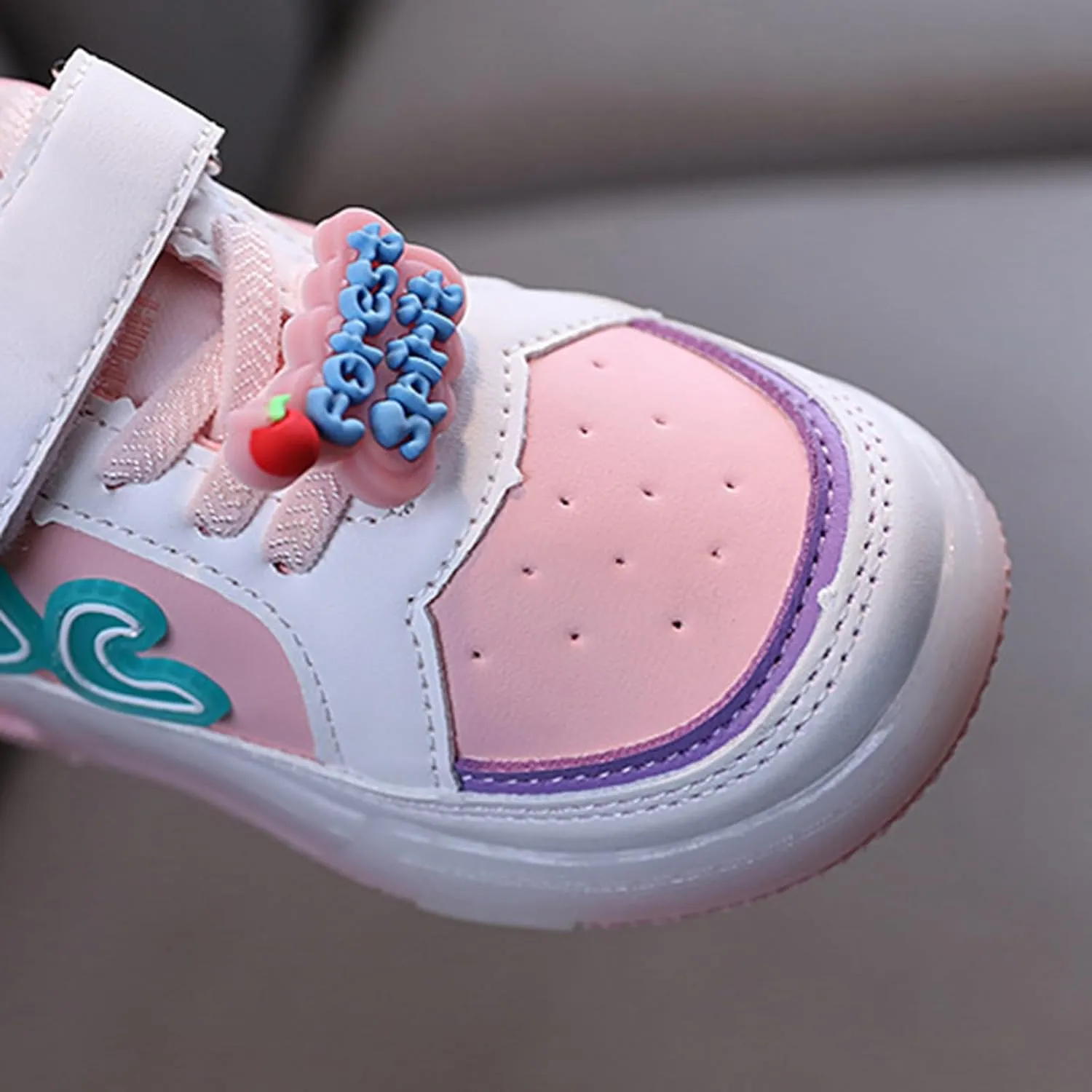 Baby Girls Boys Light Up Sneakers Summer Spring Breathable Mesh Sports Workout Chunky Heel for Toddler Infant