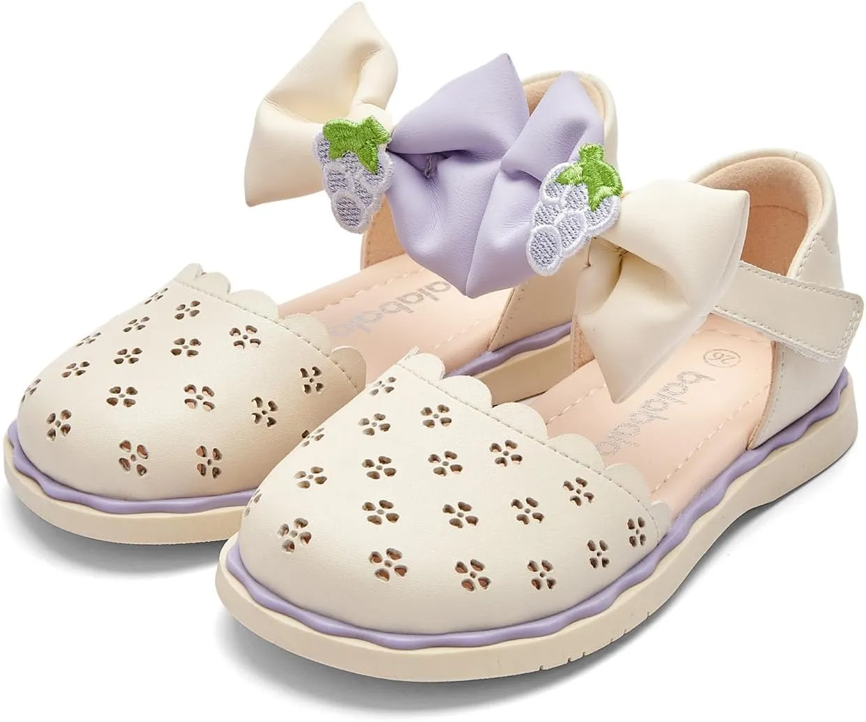 Balabala Toddler Girls Flats Sandals Bow Little Girls Princess Dress Shoes for School Party Wedding