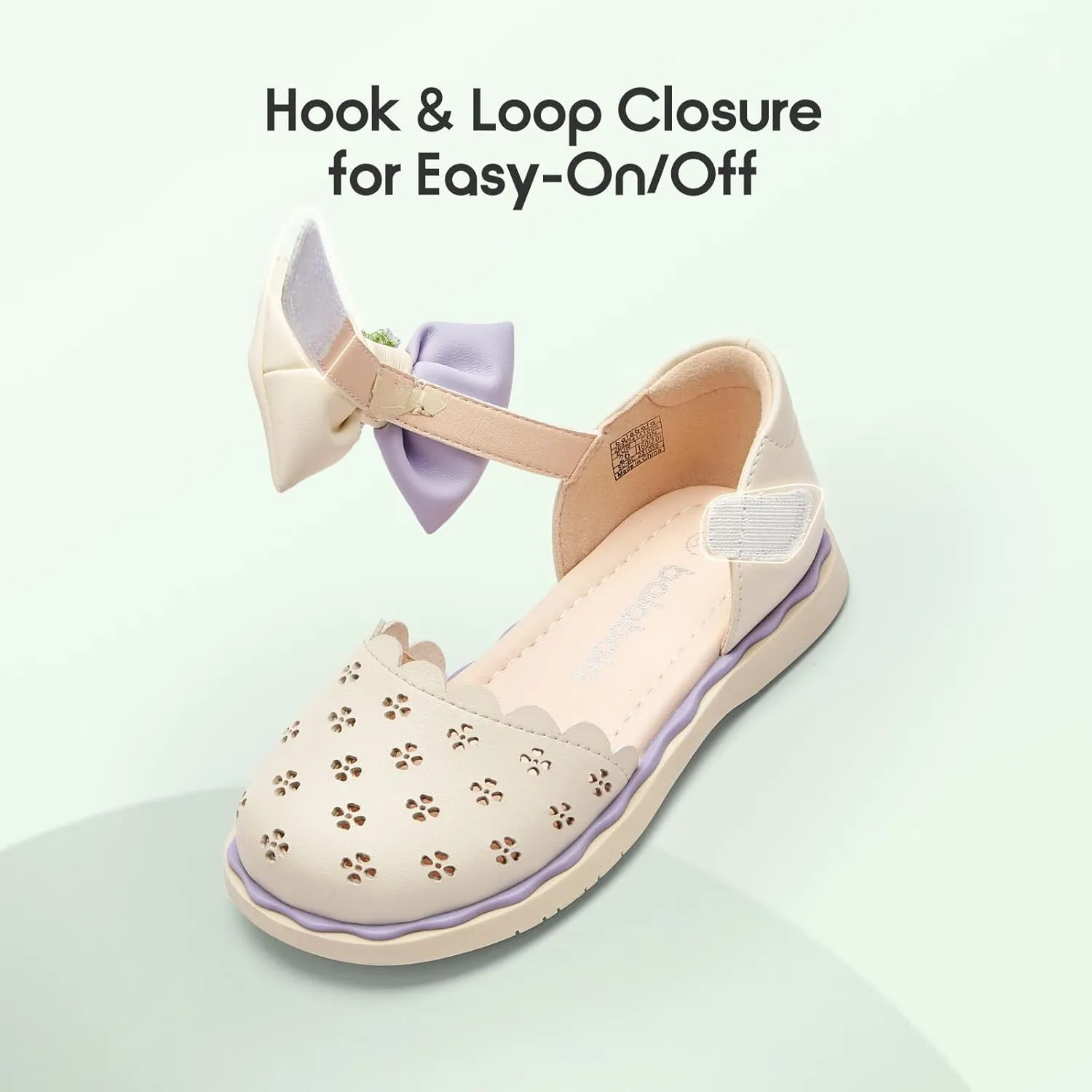 Balabala Toddler Girls Flats Sandals Bow Little Girls Princess Dress Shoes for School Party Wedding