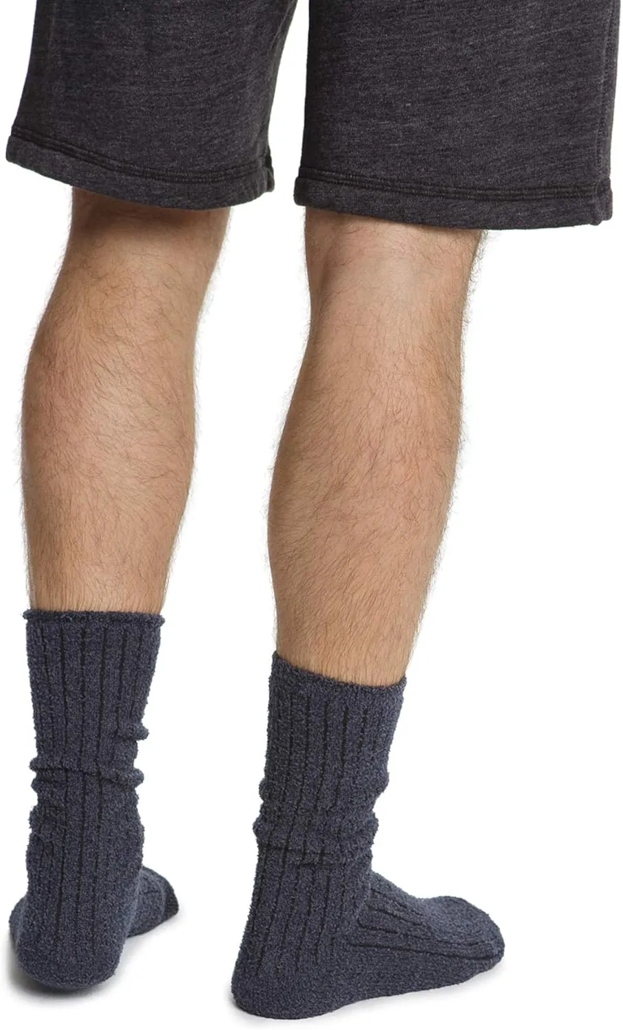 Barefoot Dreams CozyChic Men Ribbed Socks Heathered, Crew Socks