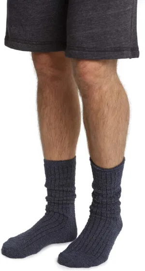 Barefoot Dreams CozyChic Men Ribbed Socks Heathered, Crew Socks