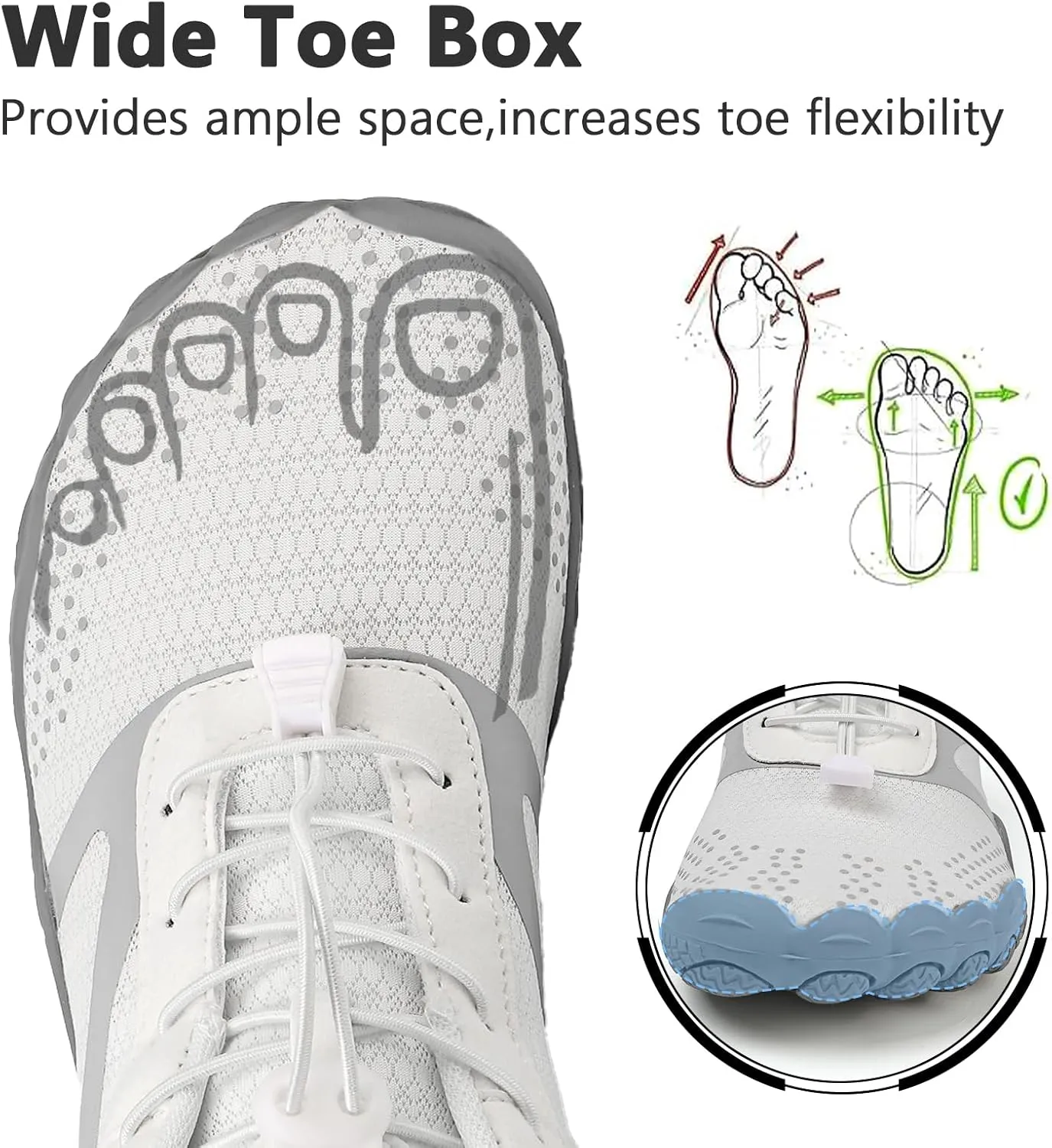 Barefoot Water Shoes Mens Womens Minimalist Cross Training Shoes with Wide Toe Box Athletic Zero Drop Trail Walking Hiking Running Sneakers