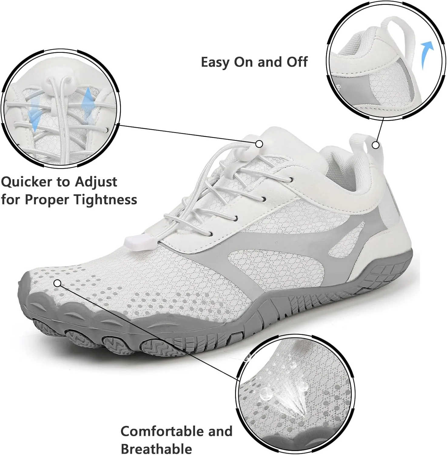 Barefoot Water Shoes Mens Womens Minimalist Cross Training Shoes with Wide Toe Box Athletic Zero Drop Trail Walking Hiking Running Sneakers