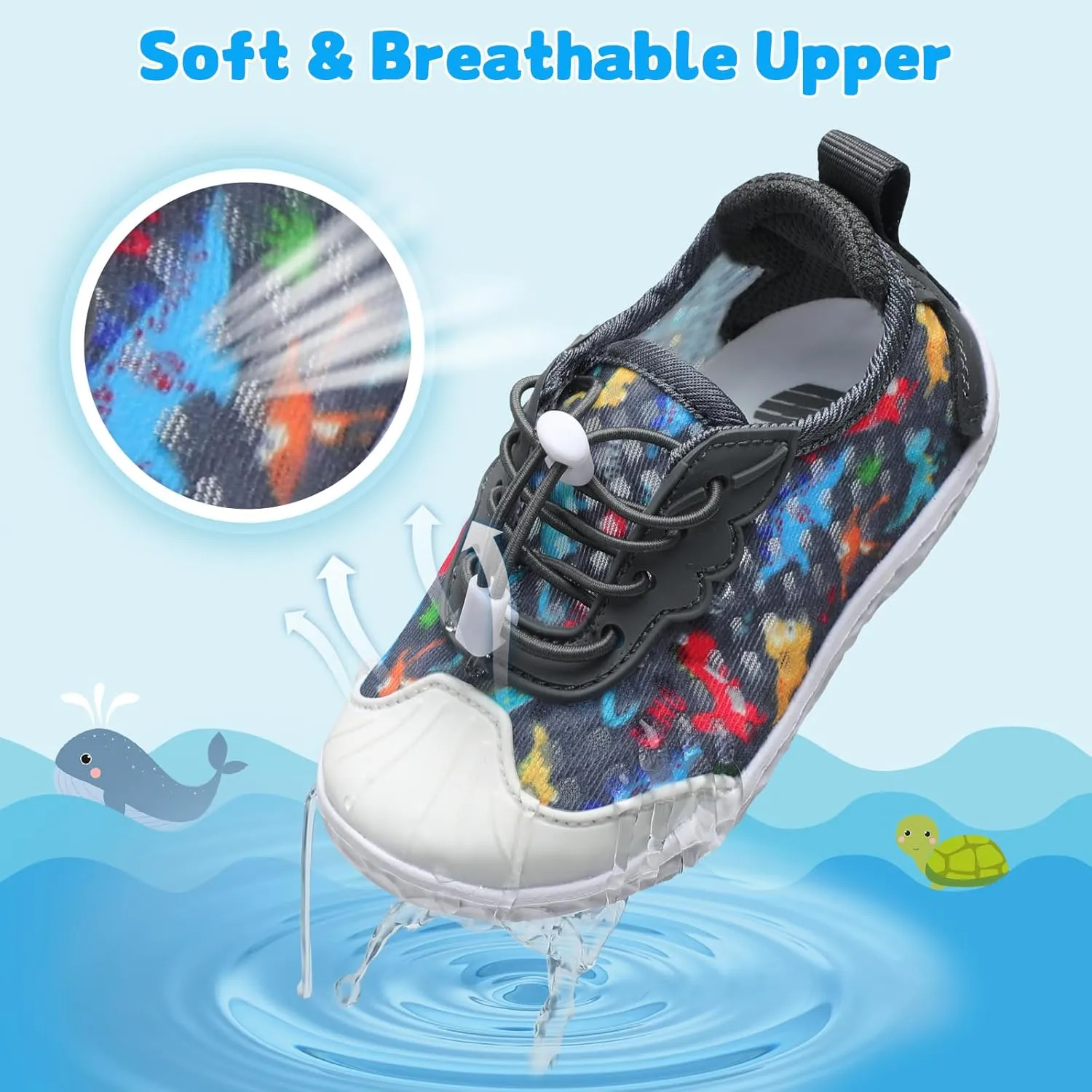 BARERUN Toddler Water Shoes Barefoot Kids Water Shoes Boys Girls Aqua Socks Quick-Dry Breathable Toddler Sandals Slip on Indoor Outdoor Walking Shoes for Beach Swim Pool