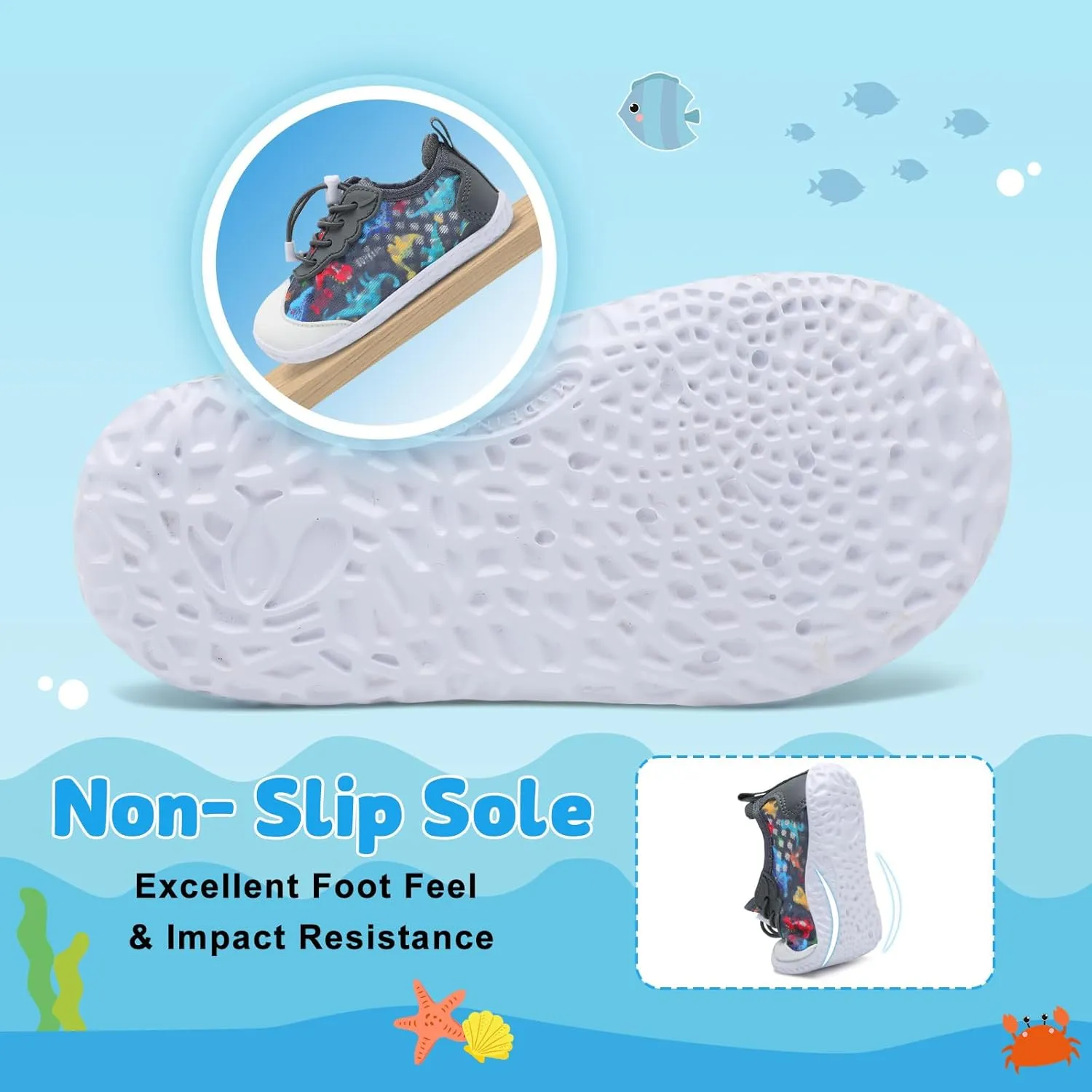 BARERUN Toddler Water Shoes Barefoot Kids Water Shoes Boys Girls Aqua Socks Quick-Dry Breathable Toddler Sandals Slip on Indoor Outdoor Walking Shoes for Beach Swim Pool
