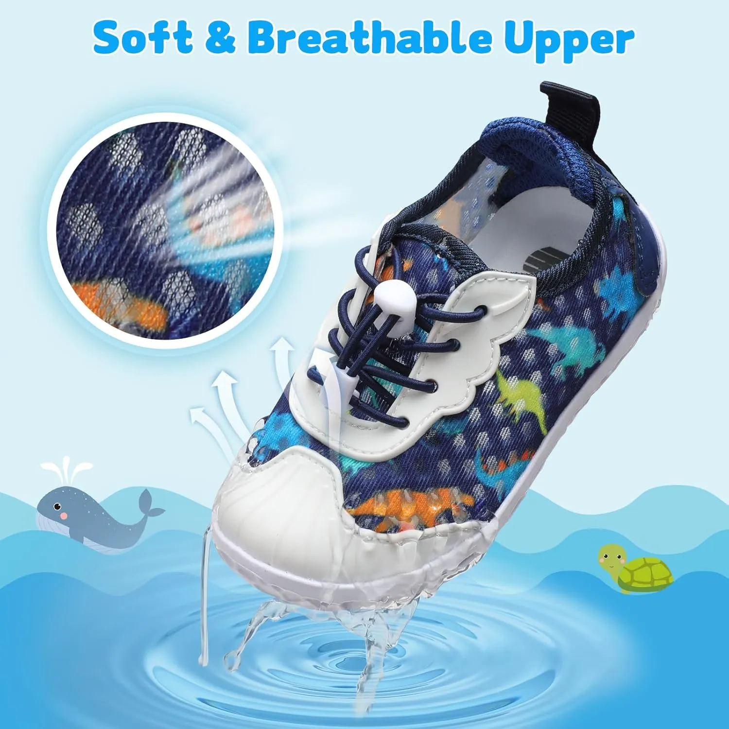 BARERUN Toddler Water Shoes Barefoot Kids Water Shoes Boys Girls Aqua Socks Quick-Dry Breathable Toddler Sandals Slip on Indoor Outdoor Walking Shoes for Beach Swim Pool