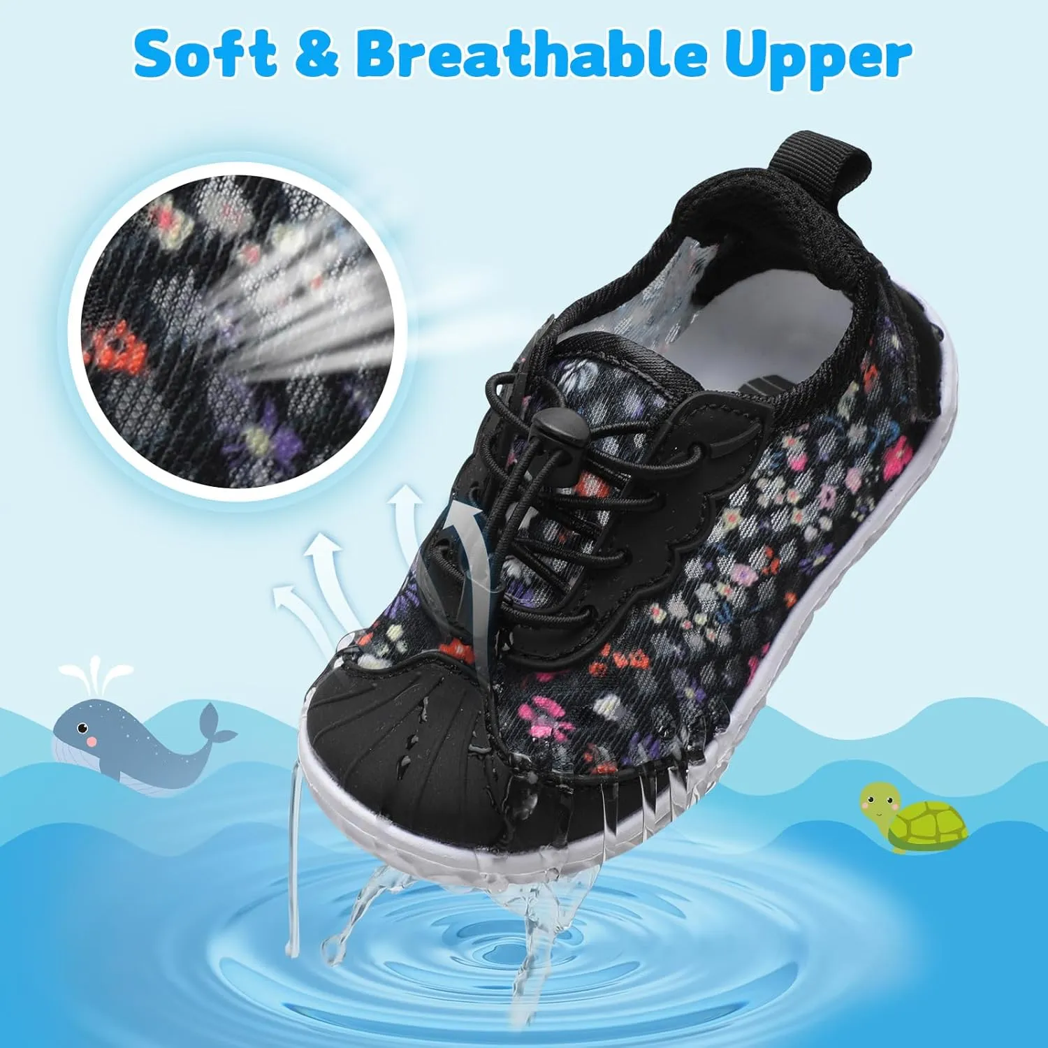 BARERUN Toddler Water Shoes Barefoot Kids Water Shoes Boys Girls Aqua Socks Quick-Dry Breathable Toddler Sandals Slip on Indoor Outdoor Walking Shoes for Beach Swim Pool