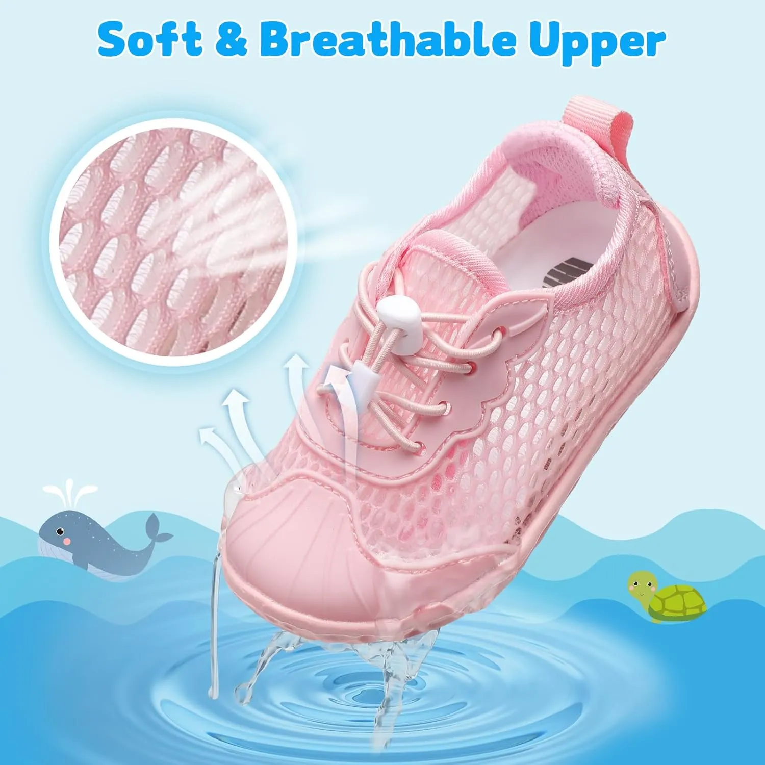 BARERUN Toddler Water Shoes Barefoot Kids Water Shoes Boys Girls Aqua Socks Quick-Dry Breathable Toddler Sandals Slip on Indoor Outdoor Walking Shoes for Beach Swim Pool