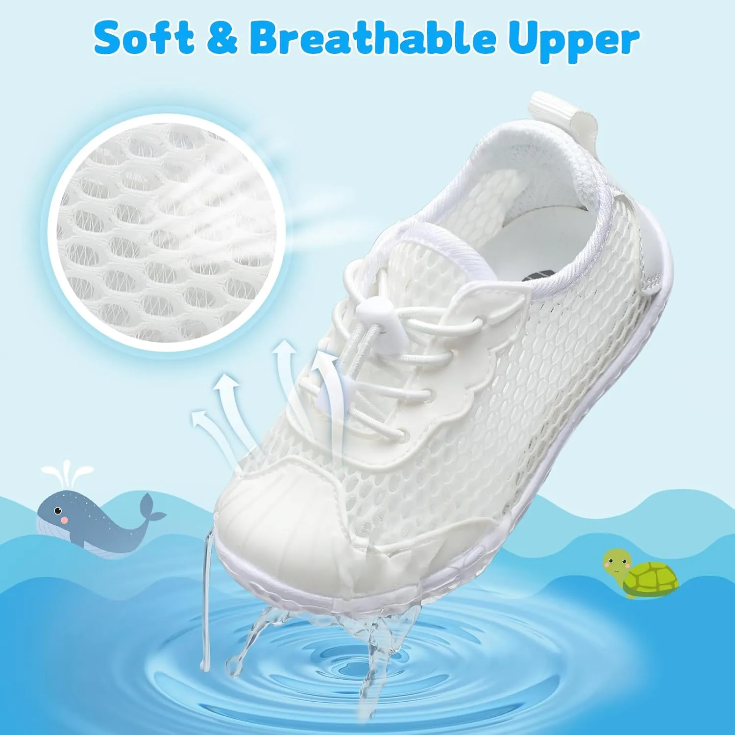 BARERUN Toddler Water Shoes Barefoot Kids Water Shoes Boys Girls Aqua Socks Quick-Dry Breathable Toddler Sandals Slip on Indoor Outdoor Walking Shoes for Beach Swim Pool