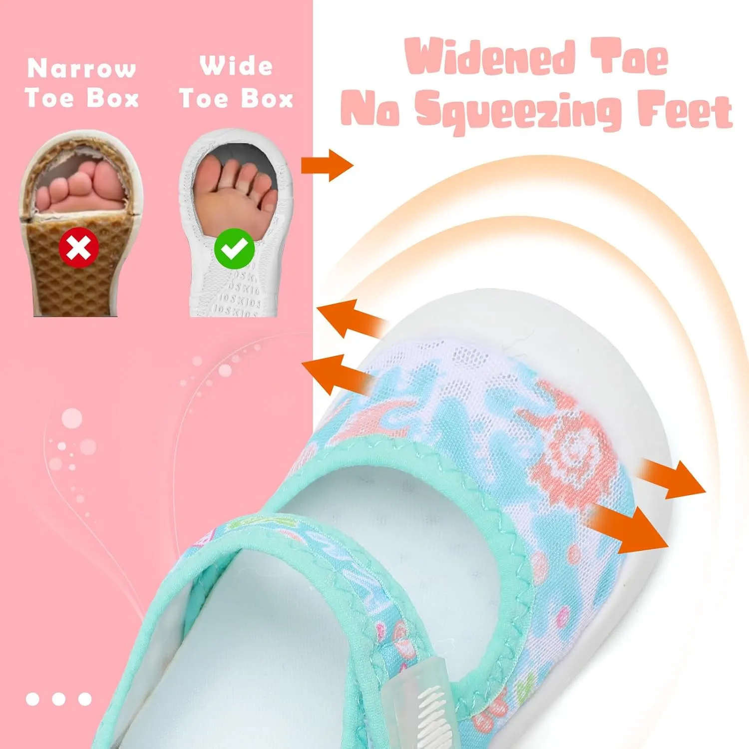 BARERUN Toddler Water Shoes Barefoot Water Shoes for Kids Baby Wide Aqua Socks with Arch Support Quick-Dry Breathable Boys Girls Sandals Walking Shoes for Beach Swim Pool Shoes