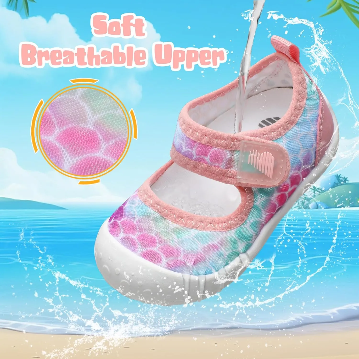 BARERUN Toddler Water Shoes Barefoot Water Shoes for Kids Baby Wide Aqua Socks with Arch Support Quick-Dry Breathable Boys Girls Sandals Walking Shoes for Beach Swim Pool Shoes
