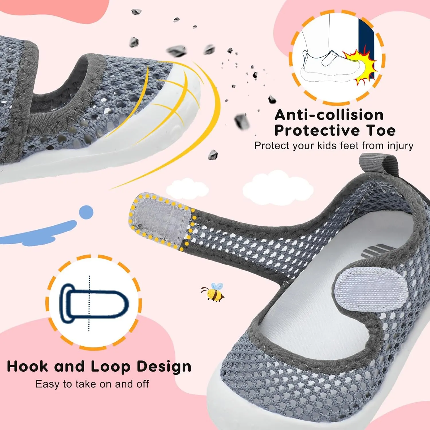 BARERUN Toddler Water Shoes Barefoot Water Shoes for Kids Baby Wide Aqua Socks with Arch Support Quick-Dry Breathable Boys Girls Sandals Walking Shoes for Beach Swim Pool Shoes