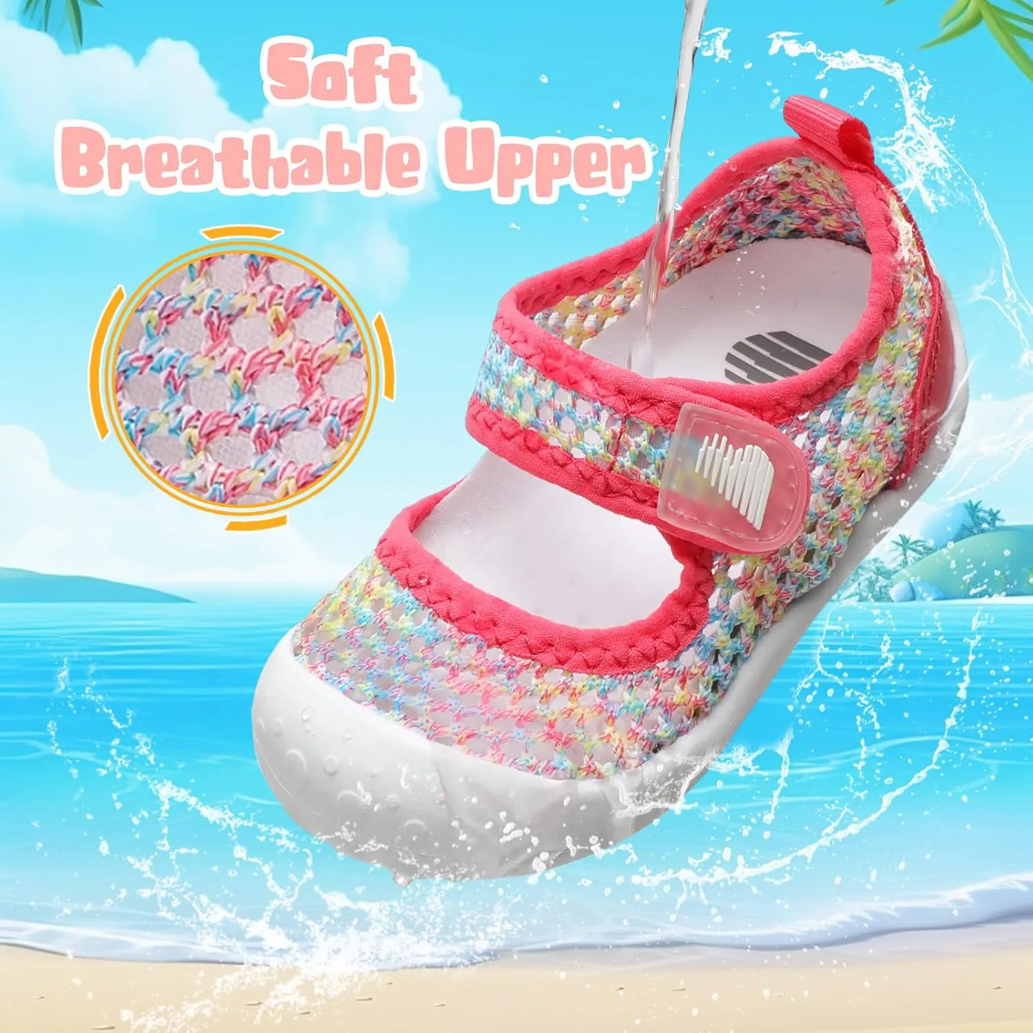 BARERUN Toddler Water Shoes Barefoot Water Shoes for Kids Baby Wide Aqua Socks with Arch Support Quick-Dry Breathable Boys Girls Sandals Walking Shoes for Beach Swim Pool Shoes