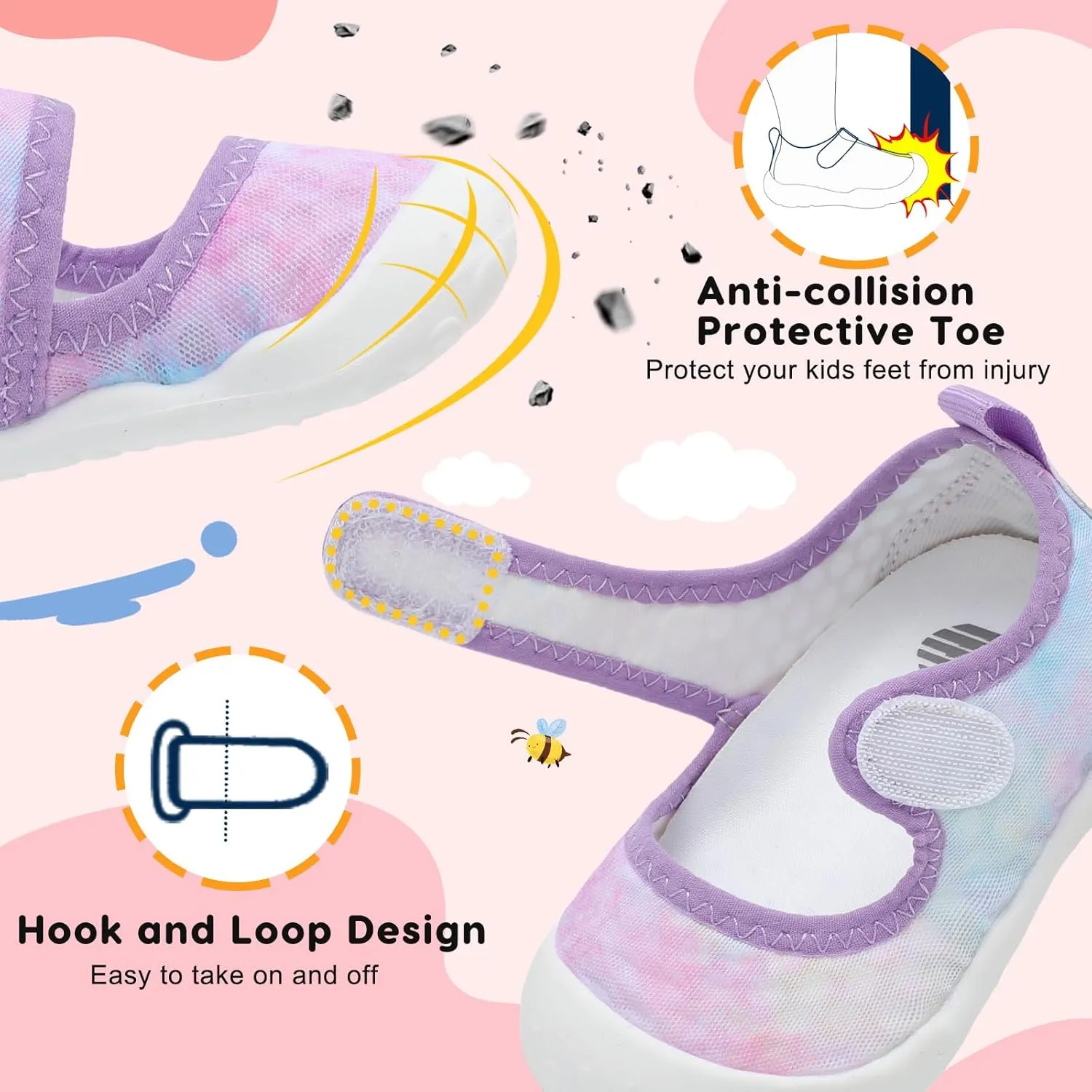 BARERUN Toddler Water Shoes Barefoot Water Shoes for Kids Baby Wide Aqua Socks with Arch Support Quick-Dry Breathable Boys Girls Sandals Walking Shoes for Beach Swim Pool Shoes