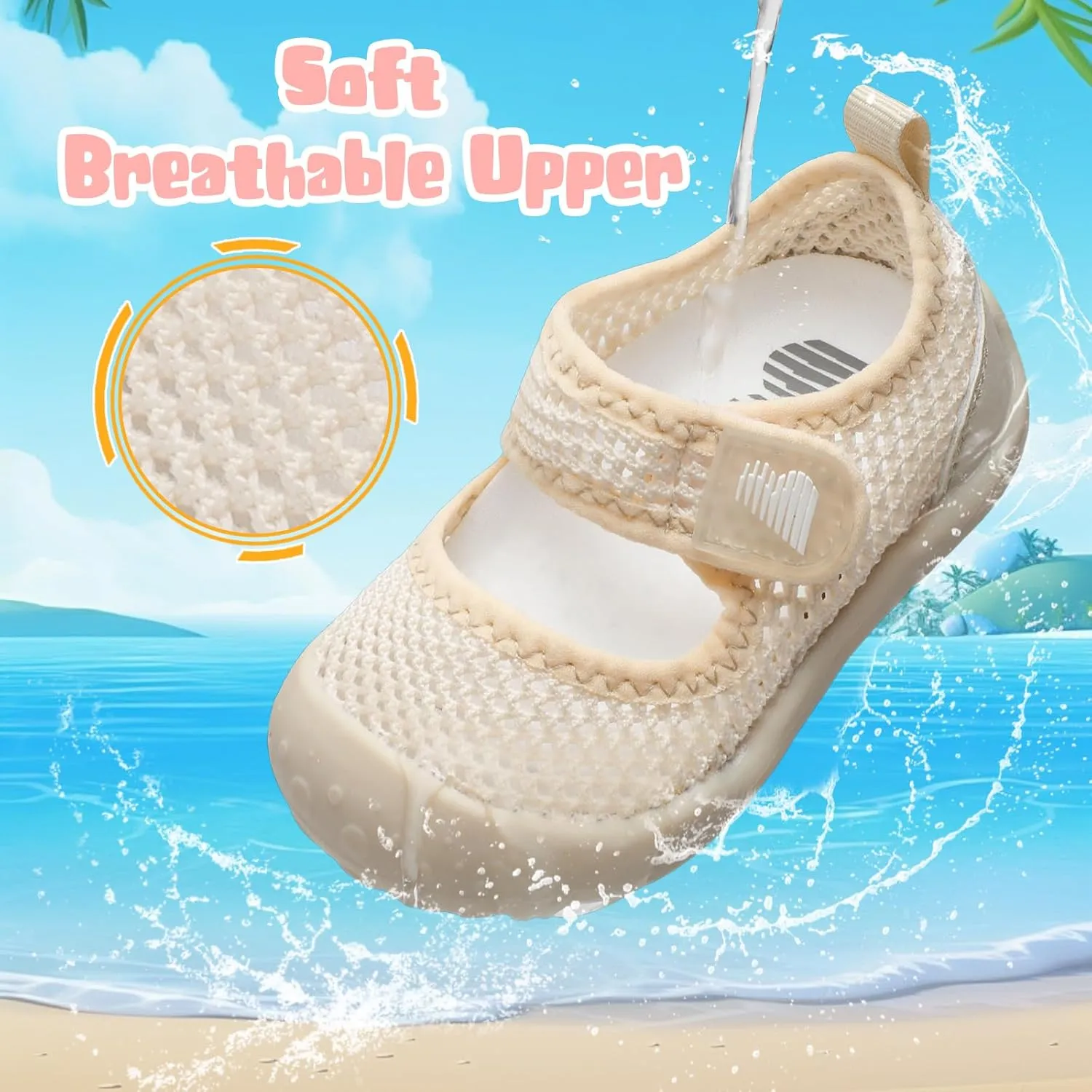BARERUN Toddler Water Shoes Barefoot Water Shoes for Kids Baby Wide Aqua Socks with Arch Support Quick-Dry Breathable Boys Girls Sandals Walking Shoes for Beach Swim Pool Shoes