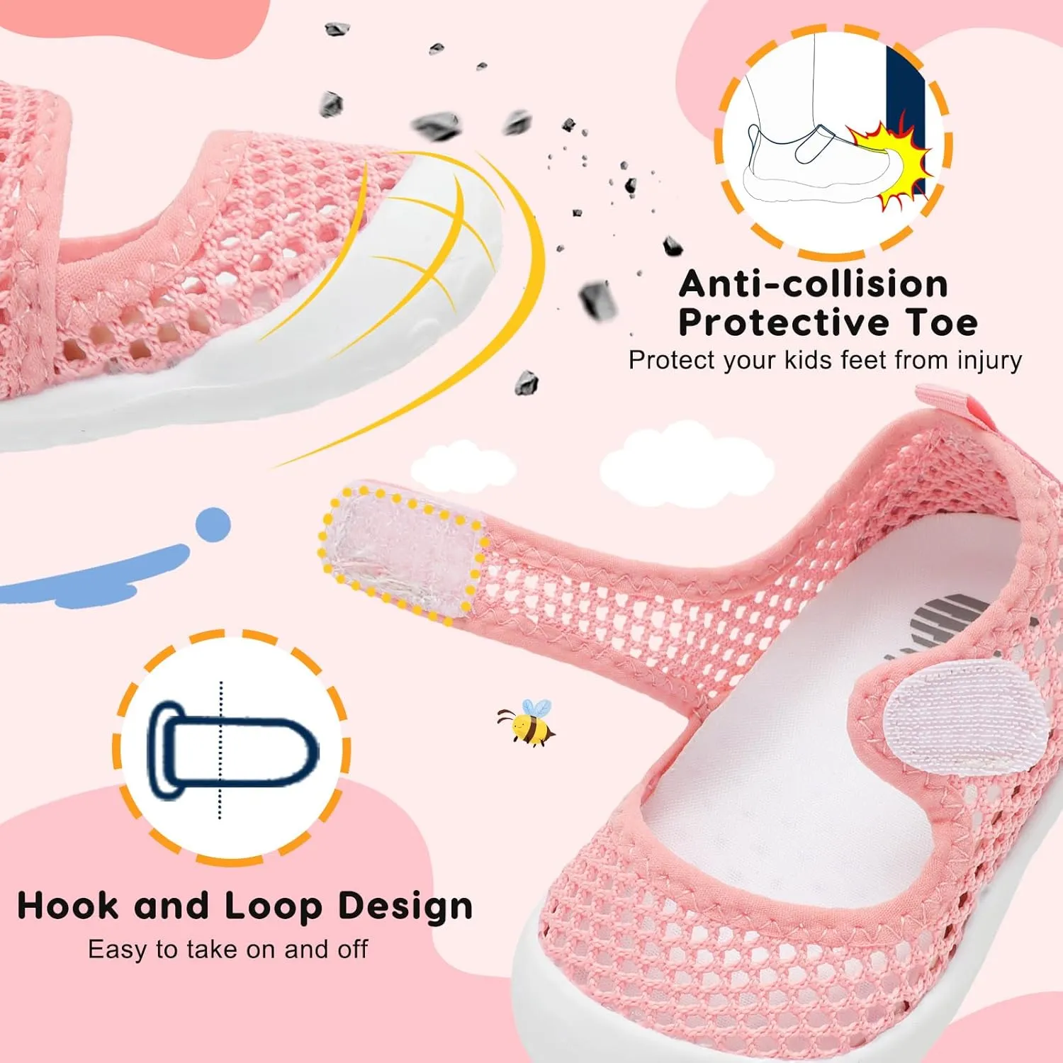 BARERUN Toddler Water Shoes Barefoot Water Shoes for Kids Baby Wide Aqua Socks with Arch Support Quick-Dry Breathable Boys Girls Sandals Walking Shoes for Beach Swim Pool Shoes