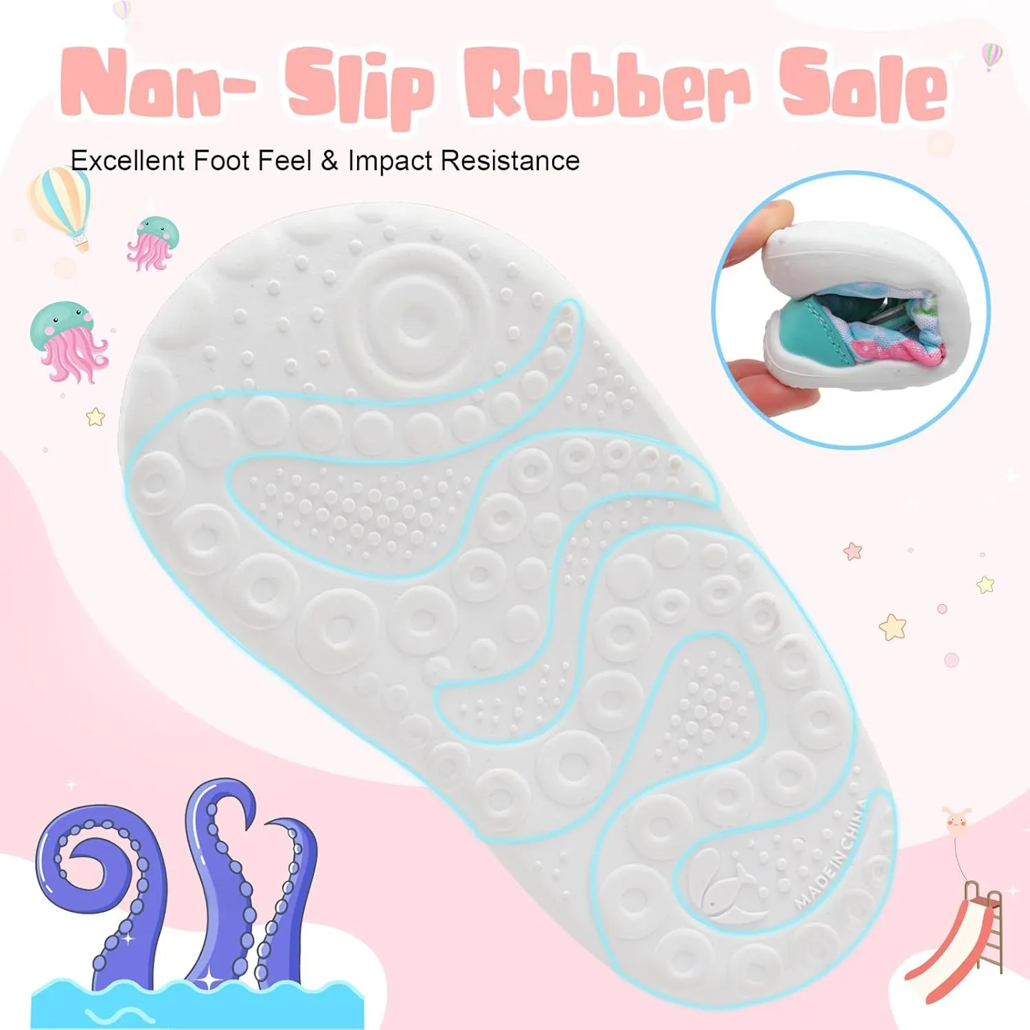 BARERUN Toddler Water Shoes Barefoot Water Shoes for Kids Baby Wide Aqua Socks with Arch Support Quick-Dry Breathable Boys Girls Sandals Walking Shoes for Beach Swim Pool Shoes