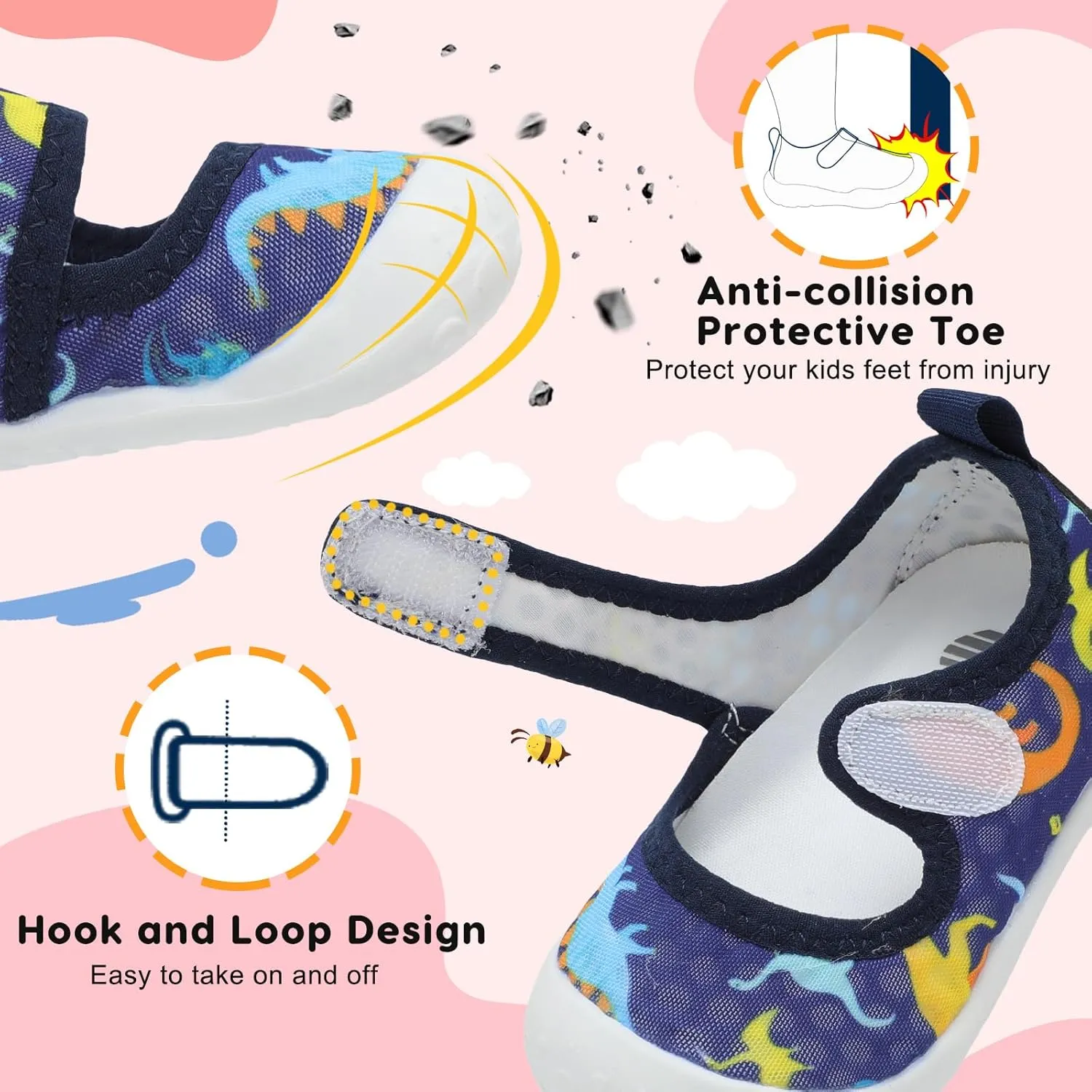 BARERUN Toddler Water Shoes Barefoot Water Shoes for Kids Baby Wide Aqua Socks with Arch Support Quick-Dry Breathable Boys Girls Sandals Walking Shoes for Beach Swim Pool Shoes
