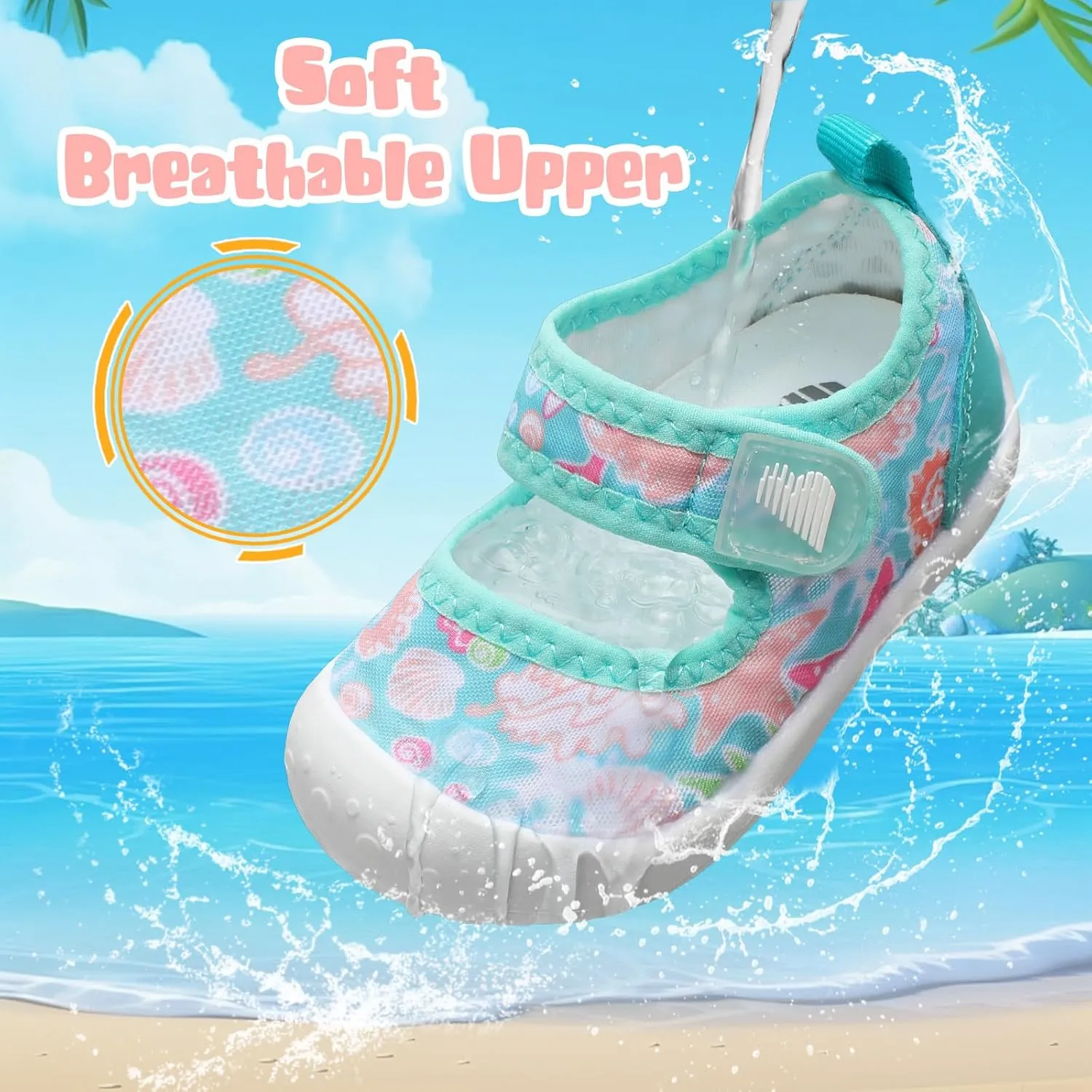 BARERUN Toddler Water Shoes Barefoot Water Shoes for Kids Baby Wide Aqua Socks with Arch Support Quick-Dry Breathable Boys Girls Sandals Walking Shoes for Beach Swim Pool Shoes