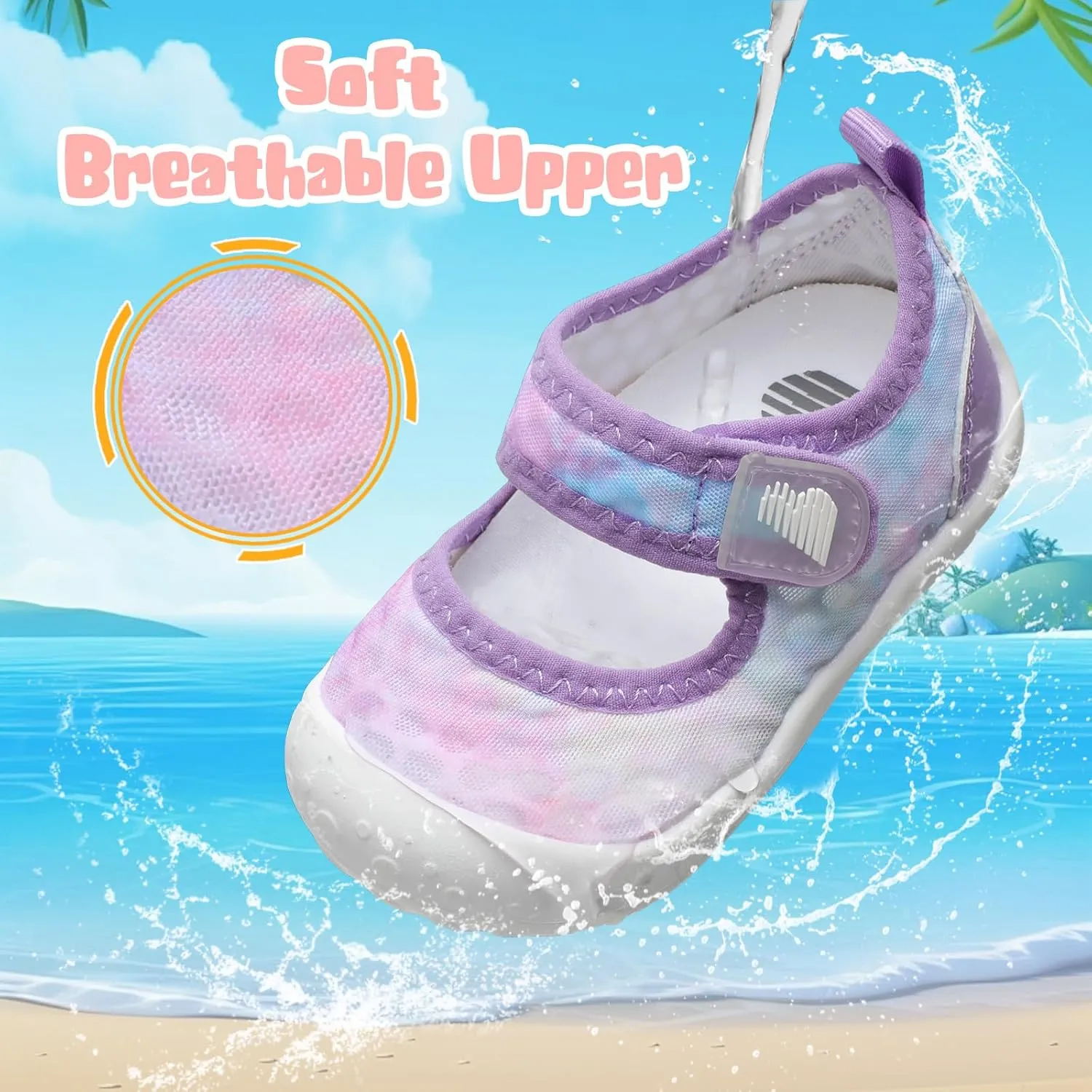 BARERUN Toddler Water Shoes Barefoot Water Shoes for Kids Baby Wide Aqua Socks with Arch Support Quick-Dry Breathable Boys Girls Sandals Walking Shoes for Beach Swim Pool Shoes