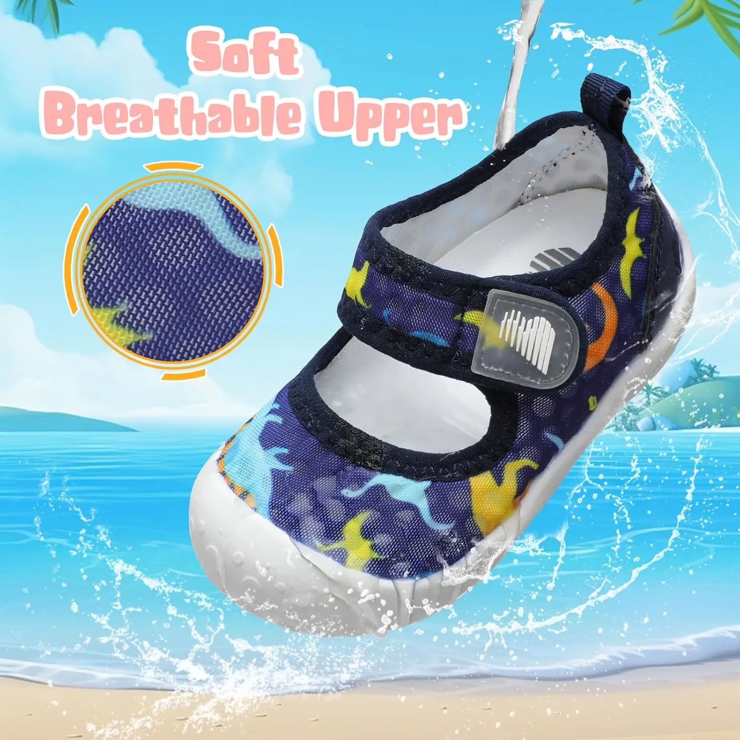 BARERUN Toddler Water Shoes Barefoot Water Shoes for Kids Baby Wide Aqua Socks with Arch Support Quick-Dry Breathable Boys Girls Sandals Walking Shoes for Beach Swim Pool Shoes