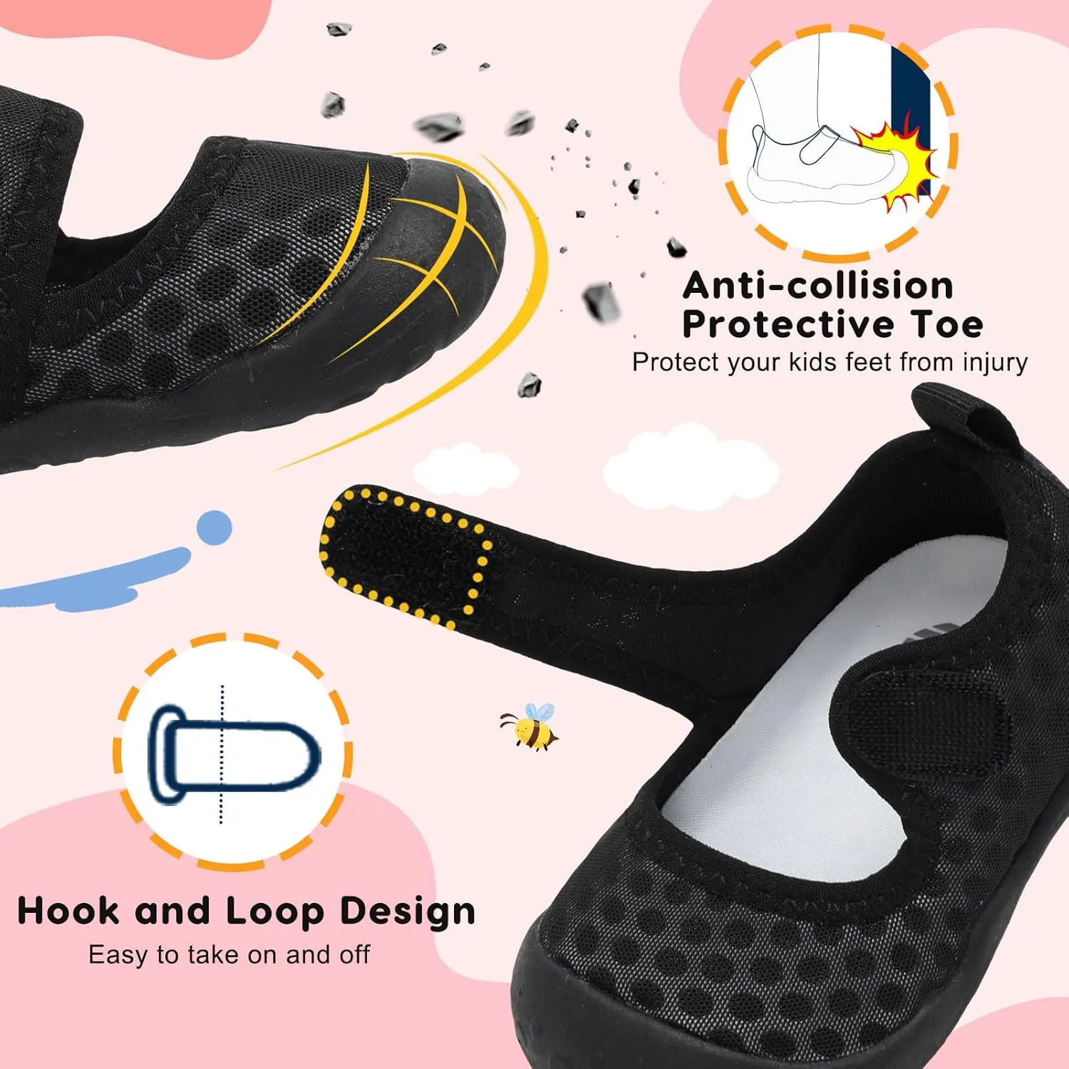 BARERUN Toddler Water Shoes Barefoot Water Shoes for Kids Baby Wide Aqua Socks with Arch Support Quick-Dry Breathable Boys Girls Sandals Walking Shoes for Beach Swim Pool Shoes