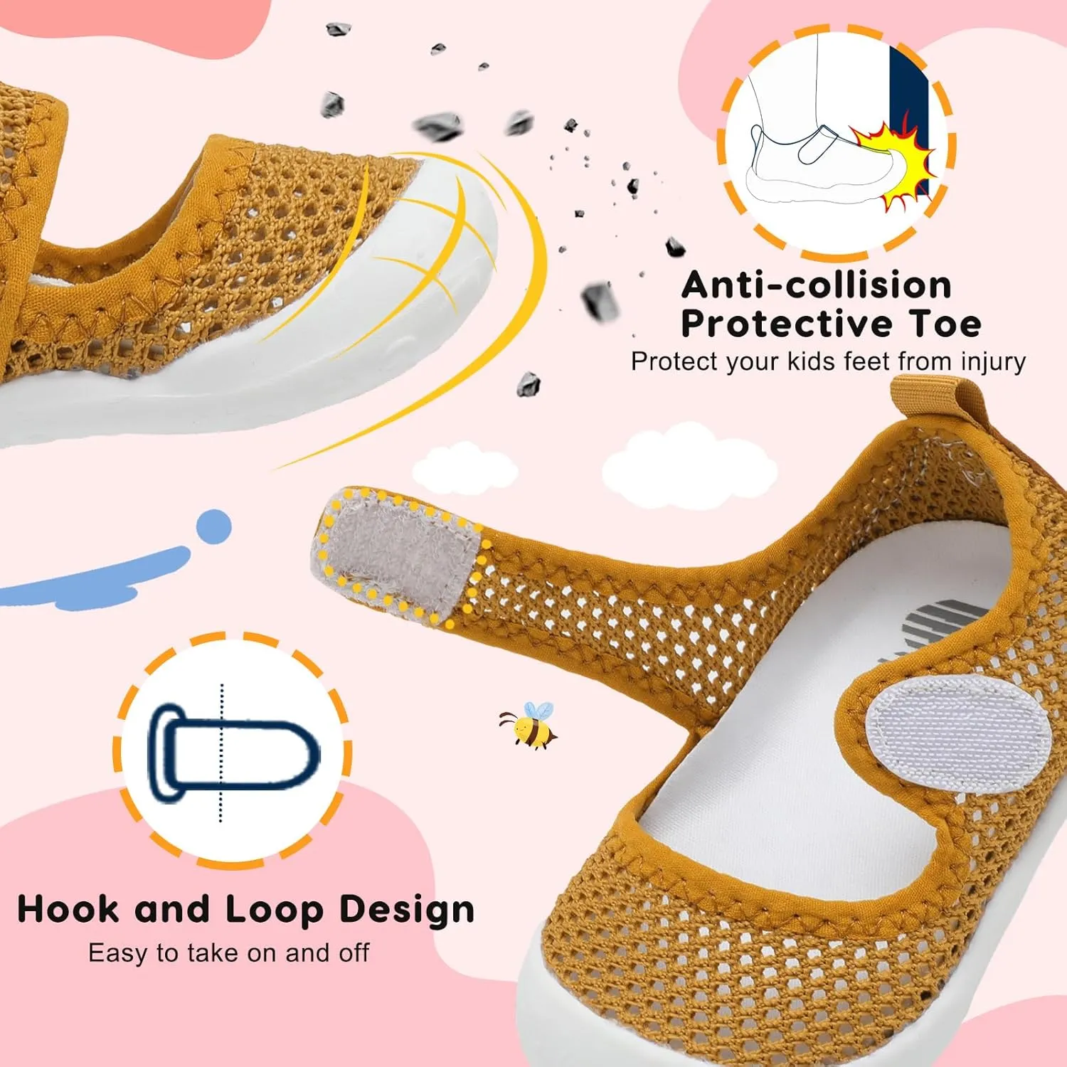 BARERUN Toddler Water Shoes Barefoot Water Shoes for Kids Baby Wide Aqua Socks with Arch Support Quick-Dry Breathable Boys Girls Sandals Walking Shoes for Beach Swim Pool Shoes