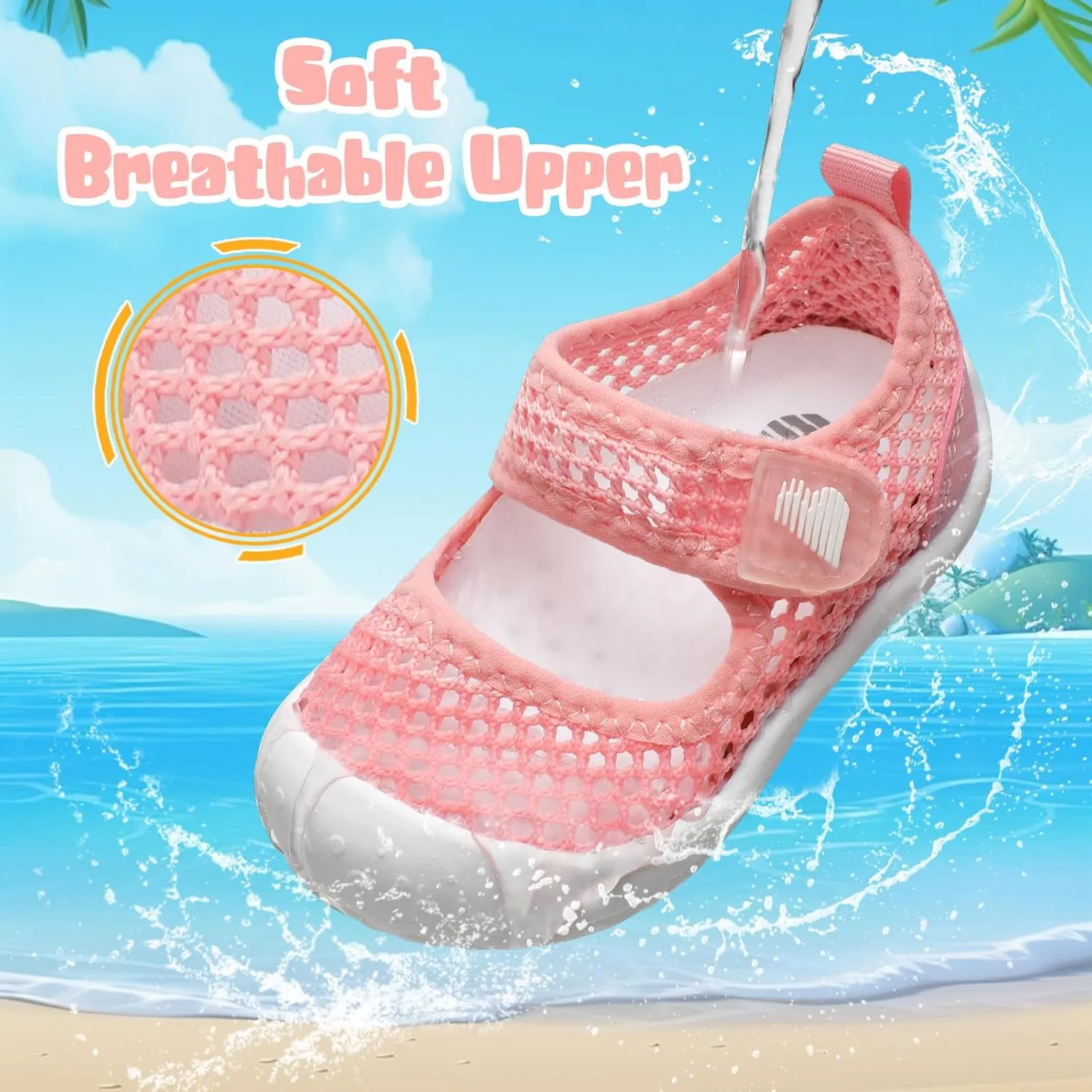 BARERUN Toddler Water Shoes Barefoot Water Shoes for Kids Baby Wide Aqua Socks with Arch Support Quick-Dry Breathable Boys Girls Sandals Walking Shoes for Beach Swim Pool Shoes