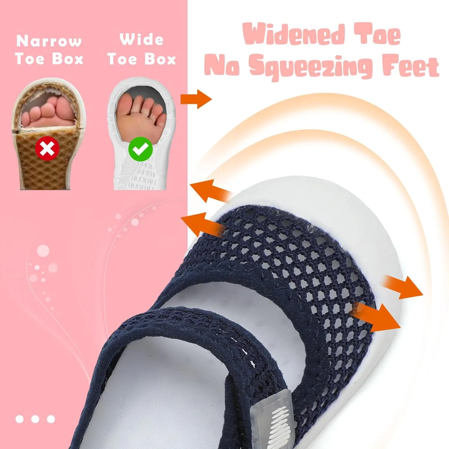 BARERUN Toddler Water Shoes Barefoot Water Shoes for Kids Baby Wide Aqua Socks with Arch Support Quick-Dry Breathable Boys Girls Sandals Walking Shoes for Beach Swim Pool Shoes