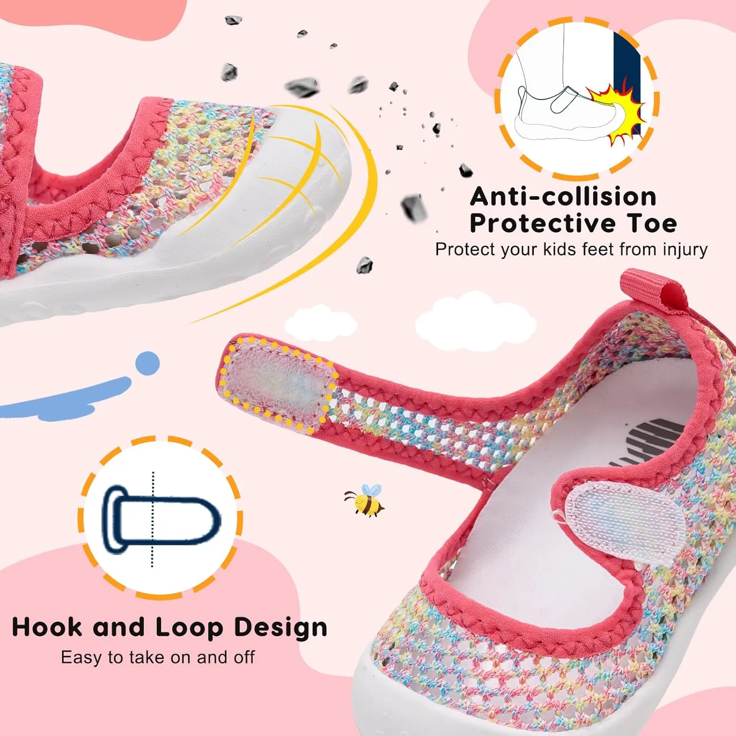 BARERUN Toddler Water Shoes Barefoot Water Shoes for Kids Baby Wide Aqua Socks with Arch Support Quick-Dry Breathable Boys Girls Sandals Walking Shoes for Beach Swim Pool Shoes