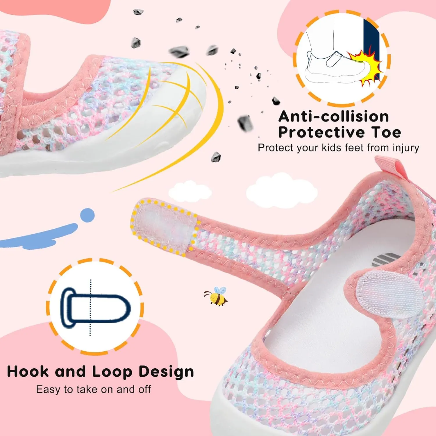 BARERUN Toddler Water Shoes Barefoot Water Shoes for Kids Baby Wide Aqua Socks with Arch Support Quick-Dry Breathable Boys Girls Sandals Walking Shoes for Beach Swim Pool Shoes