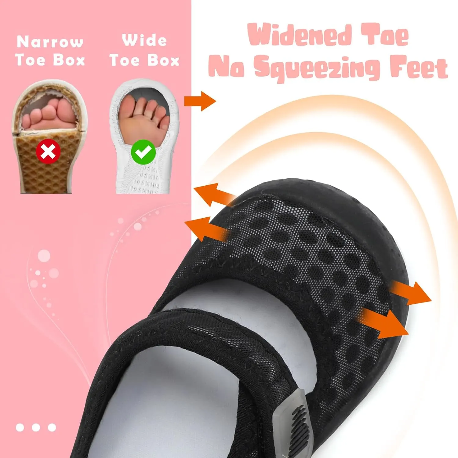 BARERUN Toddler Water Shoes Barefoot Water Shoes for Kids Baby Wide Aqua Socks with Arch Support Quick-Dry Breathable Boys Girls Sandals Walking Shoes for Beach Swim Pool Shoes