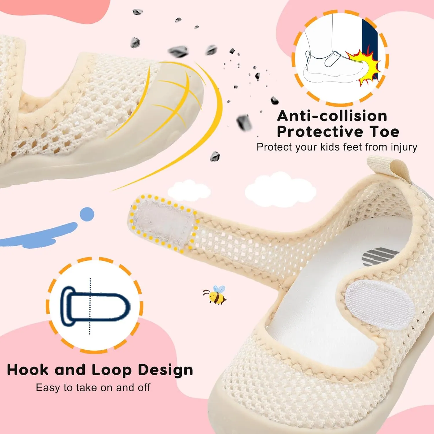 BARERUN Toddler Water Shoes Barefoot Water Shoes for Kids Baby Wide Aqua Socks with Arch Support Quick-Dry Breathable Boys Girls Sandals Walking Shoes for Beach Swim Pool Shoes